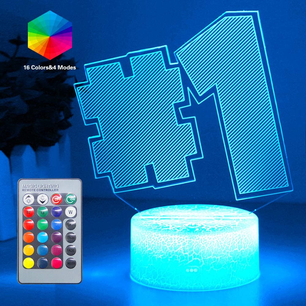Victory Royale Light Lamp Remote Controlled 3D Vision Effect Night Lights with 16 Colors Changeable 4 Flash Modes Game Art Deco for Game Fan Game Room Bedroom(Victory Royale (Remote))