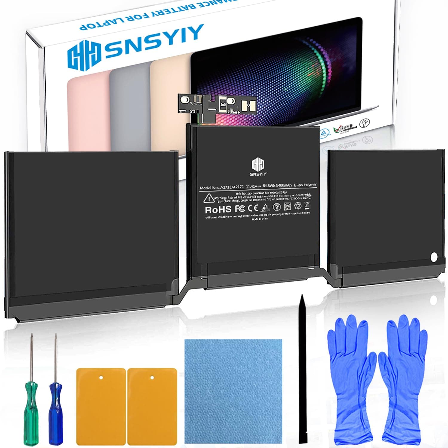 MacBook Pro A1708 Battery A1713 for MacBook Pro 13 Inch A1708 Late 2016 Mid 2017 (EMC 2978 3164), A2171 Laptop Replacement Battery for MacBook Pro 13 Inch A2159 (2019) A2289 (2020) A2338 (2020)