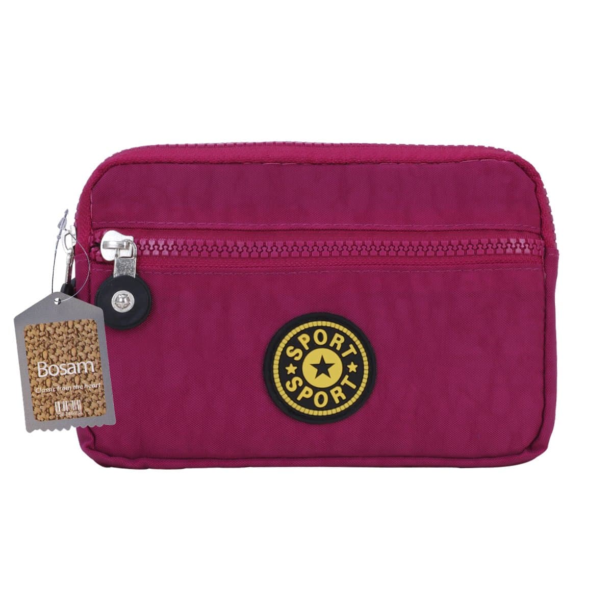 Bosam Mini Cute Candy Colors Canvas clutch coin handbag cellphone Pouch for Iphone 7 plus 5.5inch cells (Pink)