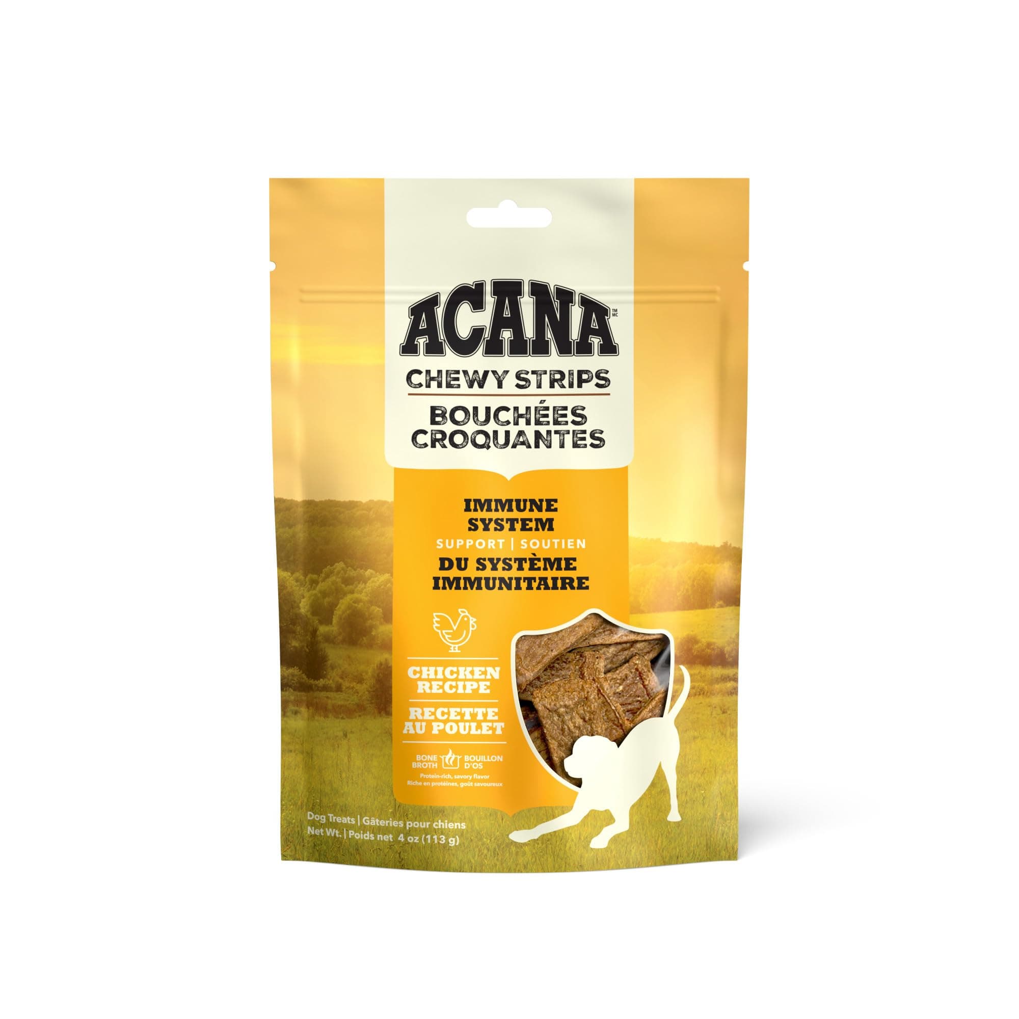 Chewy Strips Limited Ingredient Dog Treats Chicken Recipe with Immune System Support 4oz Bag