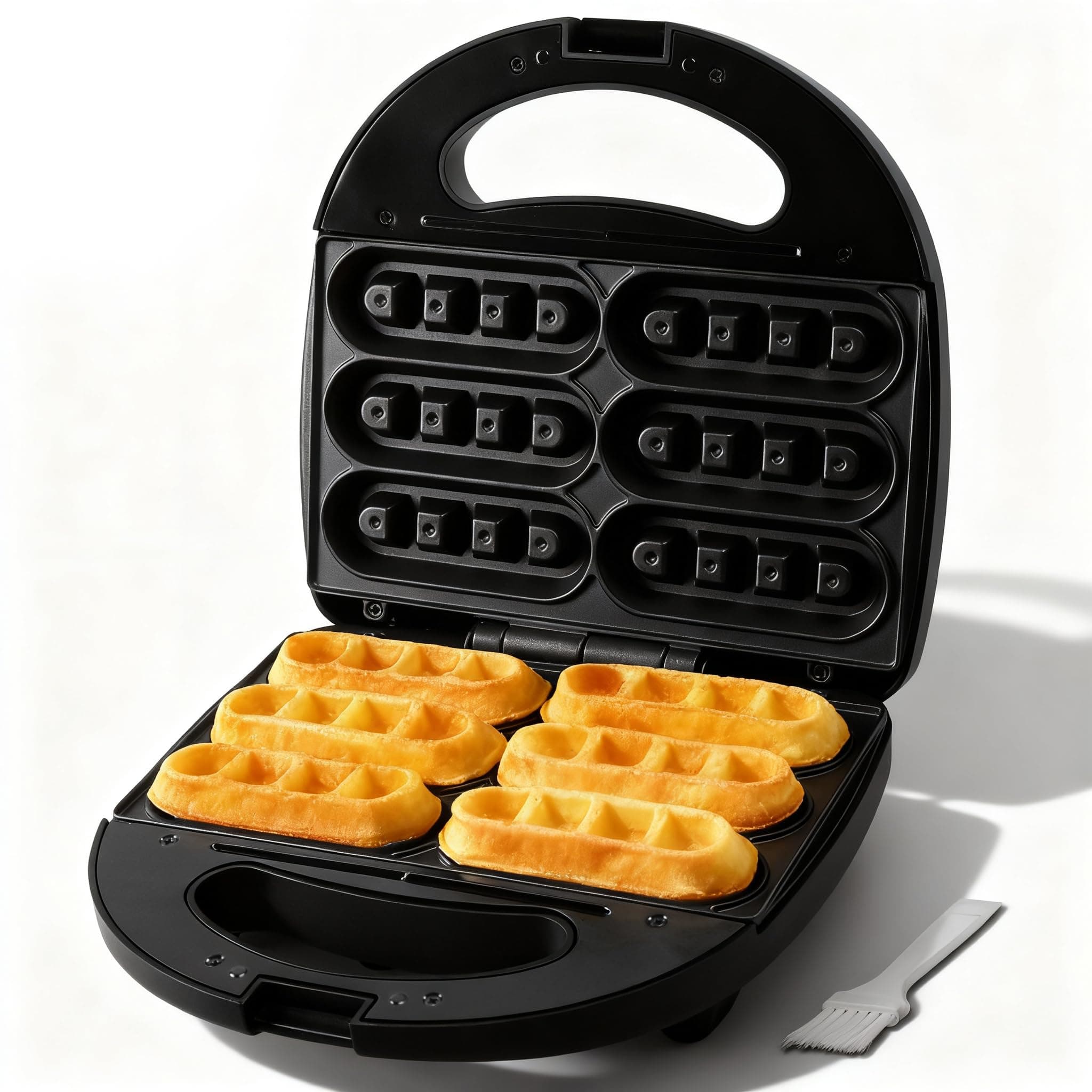 Waffle Stick Maker, Mini Waffle Maker Iron, Makes 6 Waffle Sticks, Ideal for Breakfast, Snacks, Desserts and More