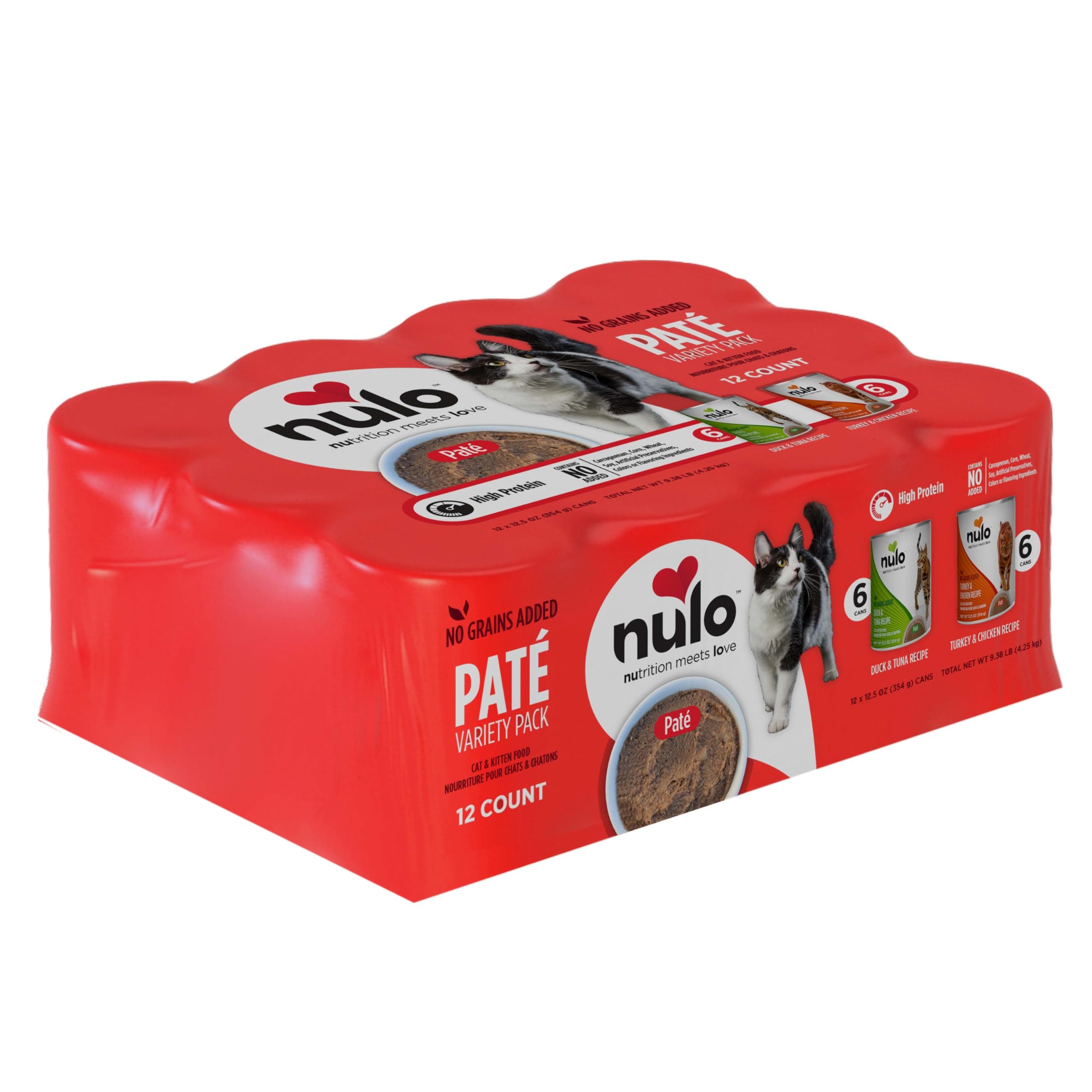 Nulo Variety Flavors Pate Wet Canned Cat Food, 12.5 Ounce (Pack of 12)