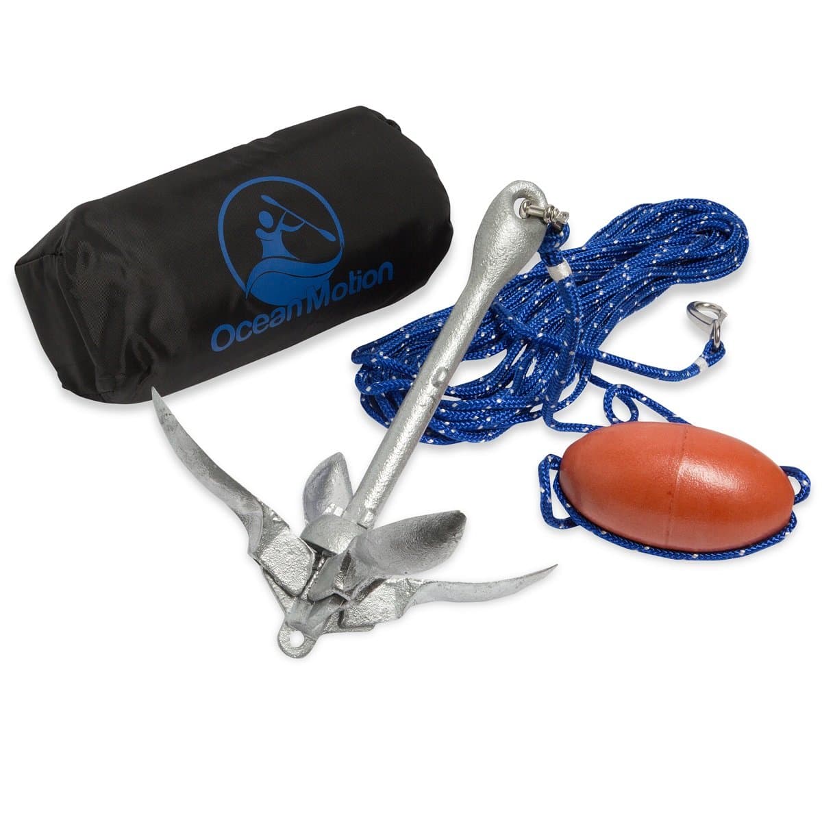 Premium 3.5Ib Kayak Anchor Kit With 40 ft. Reflective Rope, Buoy, & Storage Bag/ Foldable, Ideal for Fishing, Also Great for Personal Watercraft, Canoes and Dinghy's