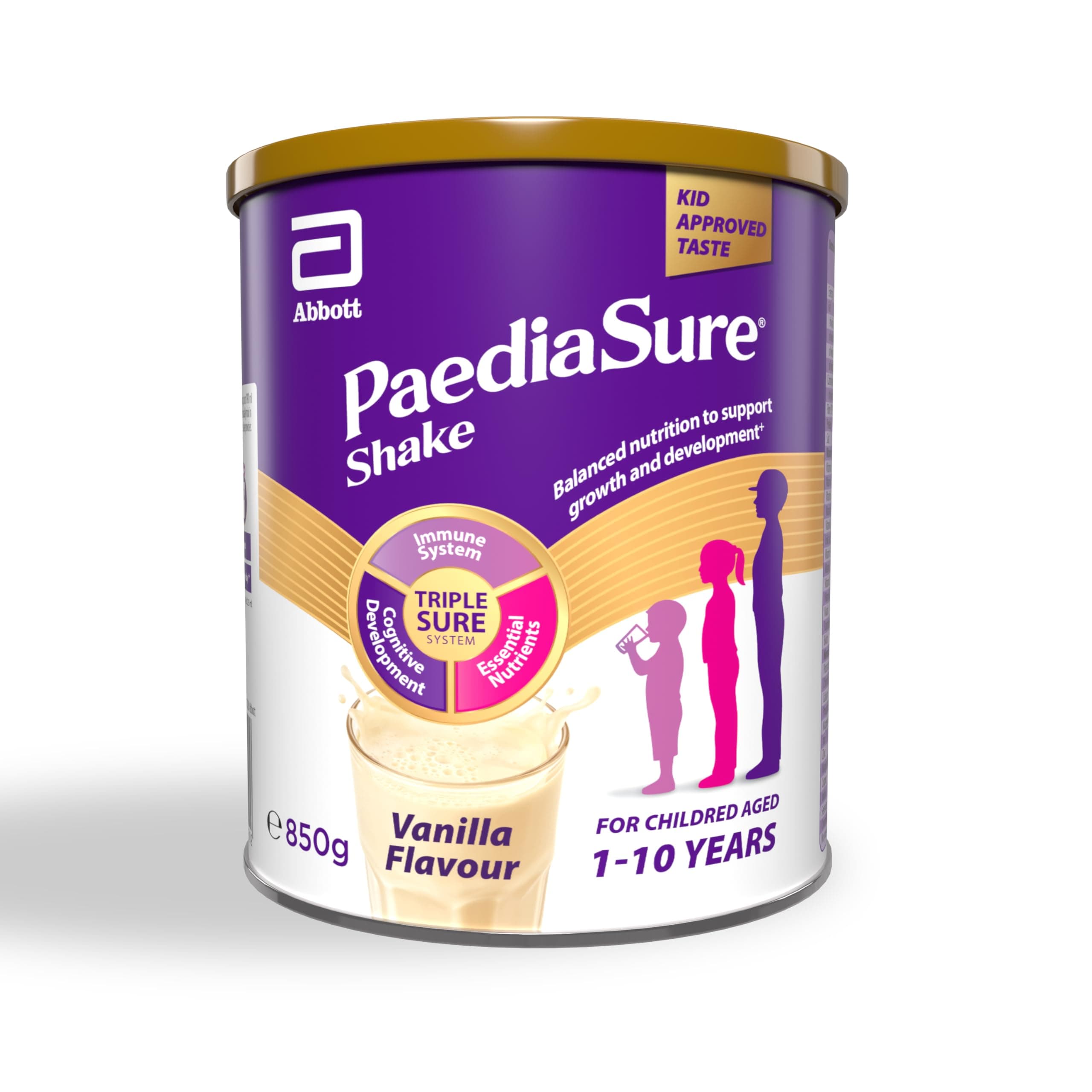 PaediaSure Shake – Vanilla Flavour – 850g – Balanced Nutritional Supplement Drink – Multivitamin for Kids – With Protein, Carbohydrates & Minerals – Supports Growth & Development – Vegetarian