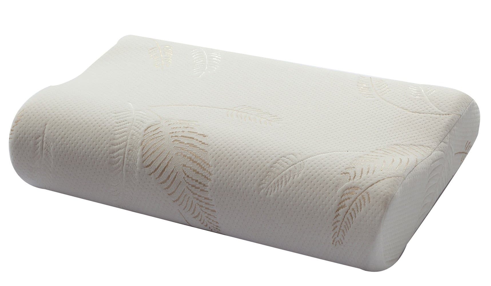 Yimengsi Contour Memory Foam Pillow with Deluxe Velvet Cover,Albizia Leaf,Standard