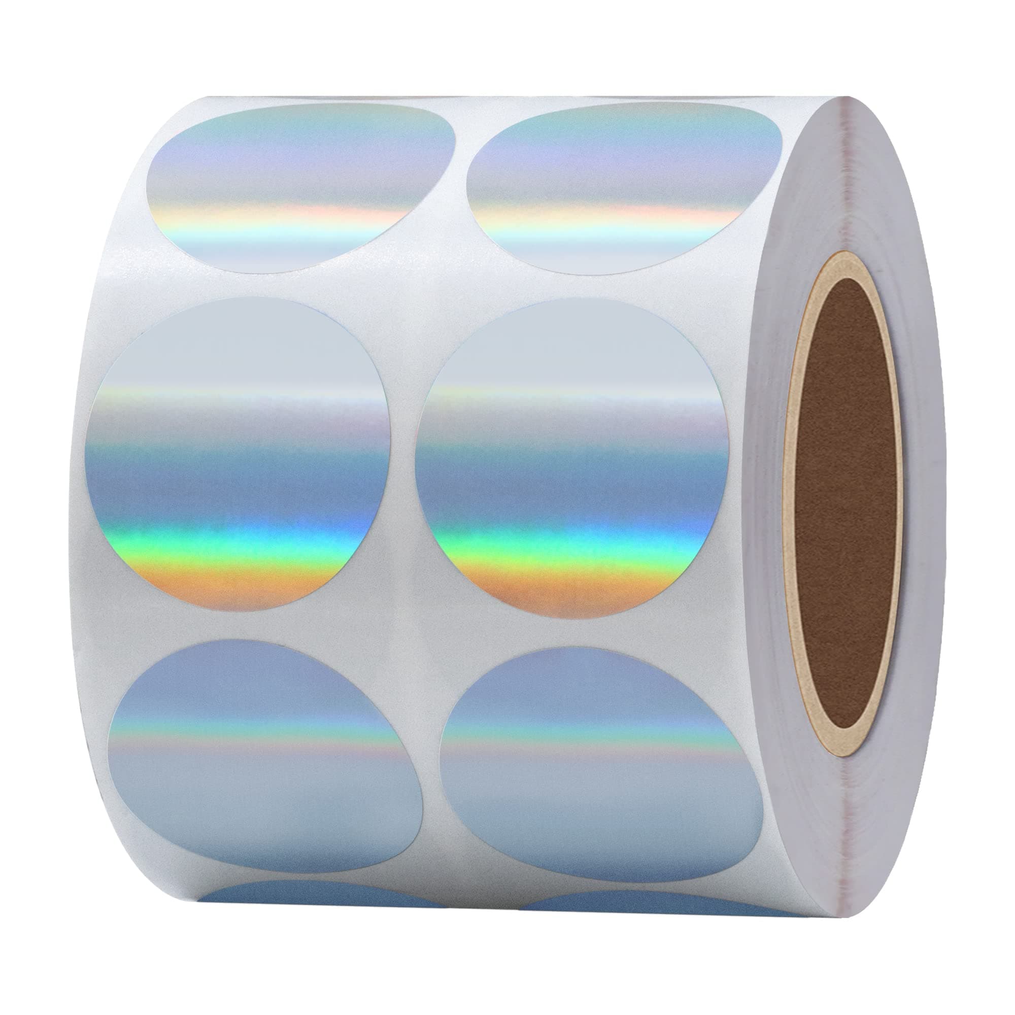 Hybsk(TM) Silver Color Coding Dots | Tiny Holographic Round Dot Stickers | 1" Labels--Total 1,000 Per Roll (1 roll)