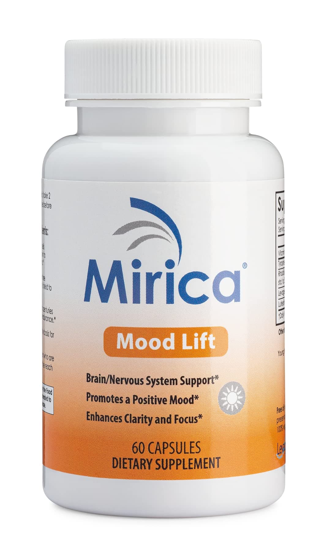Mirica® Mood Lift - Palmitoylethanolamide, Luteolin, Rhodiola Rosea, Mood Support - 60 Capsules
