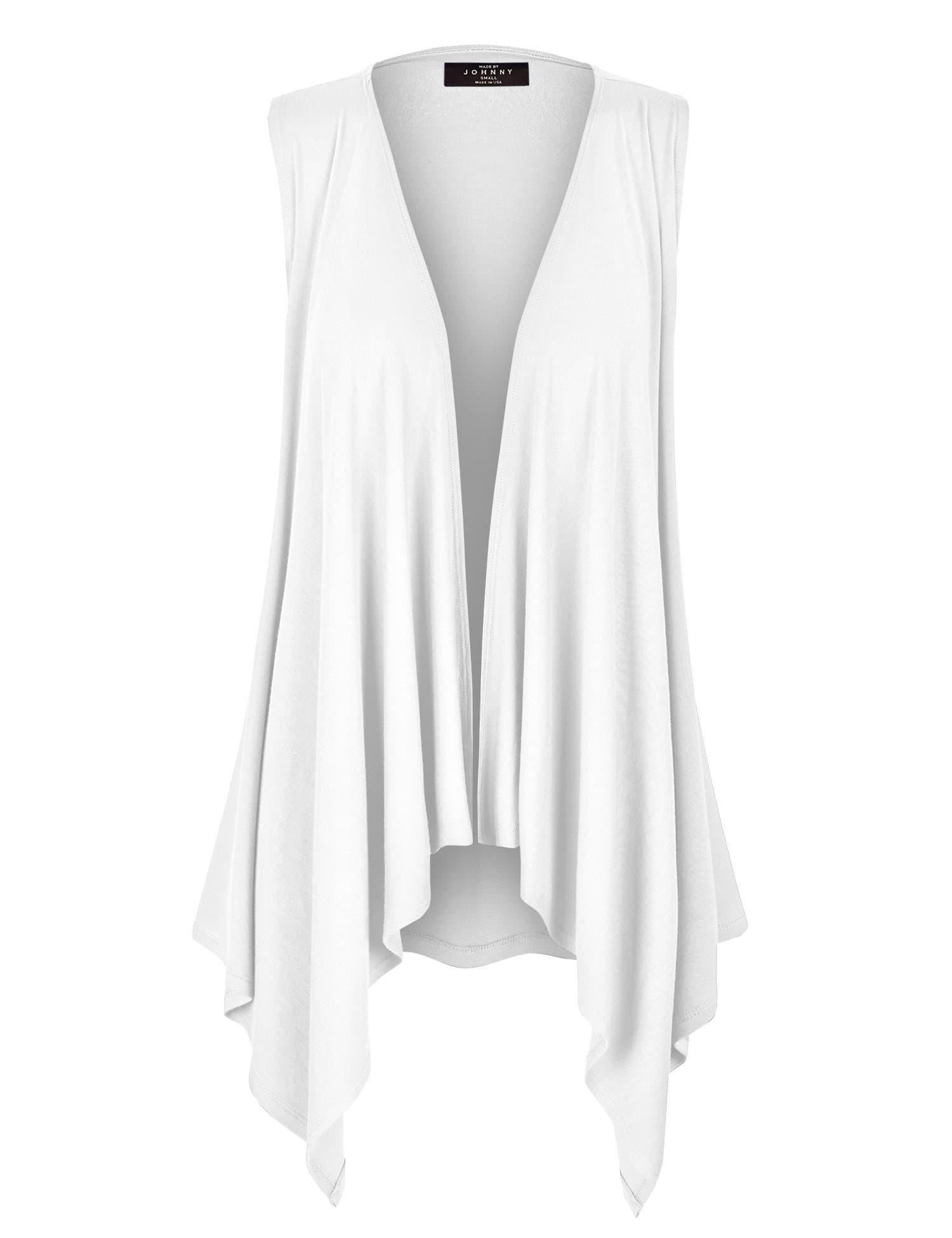 Made By Johnny Women's Lightweight Sleeveless Draped Open Cardigan