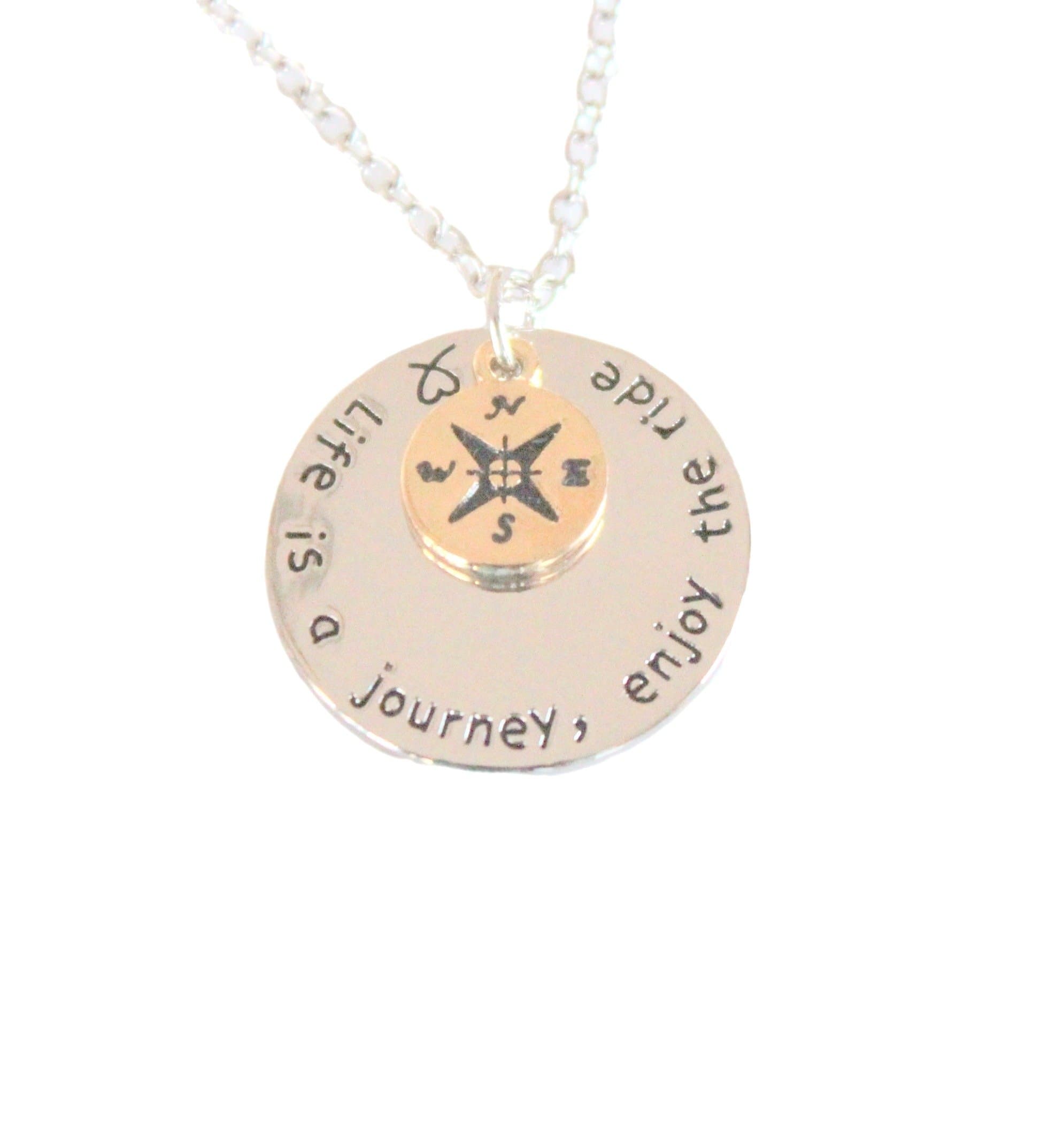 Life is a Journey, Enjoy the Ride Pendant Necklace Graduation College Lifes Moments Keepsake
