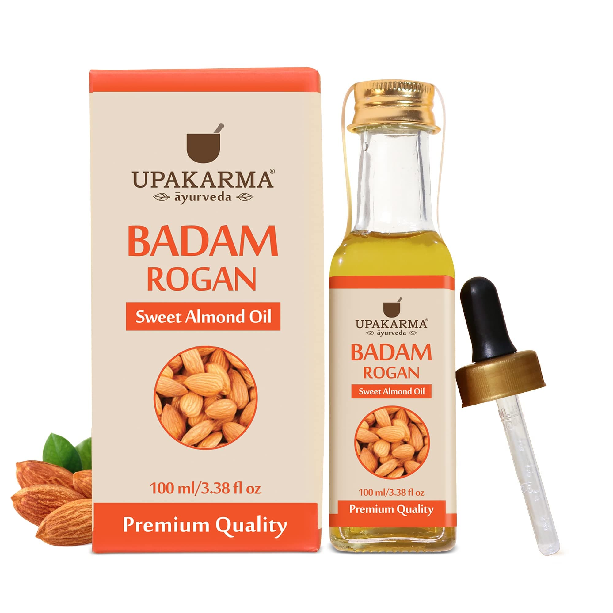 Upakarma Pure and 100% Natural Cold Pressed Sweet Almond Badam Rogan Oil)-100 ml (pack of 1)