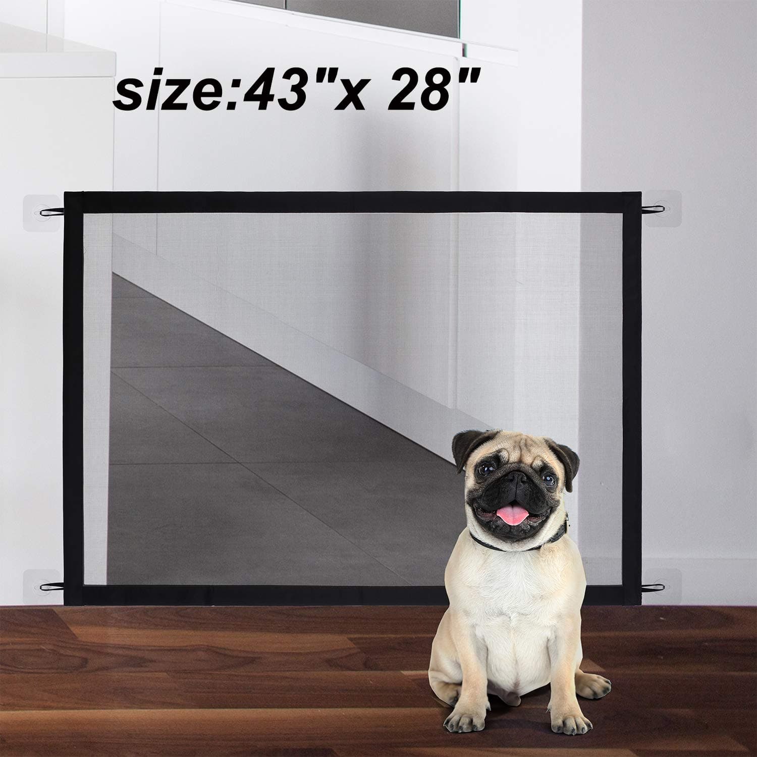 Magic Gate for Dogs, Pet Safety Gate Dog Mesh Gate Safety Guard Gate for Stairs, Outdoor and Doorways Pet Isolation Net Safety Fence Install Anywhere, As Seen As On TV