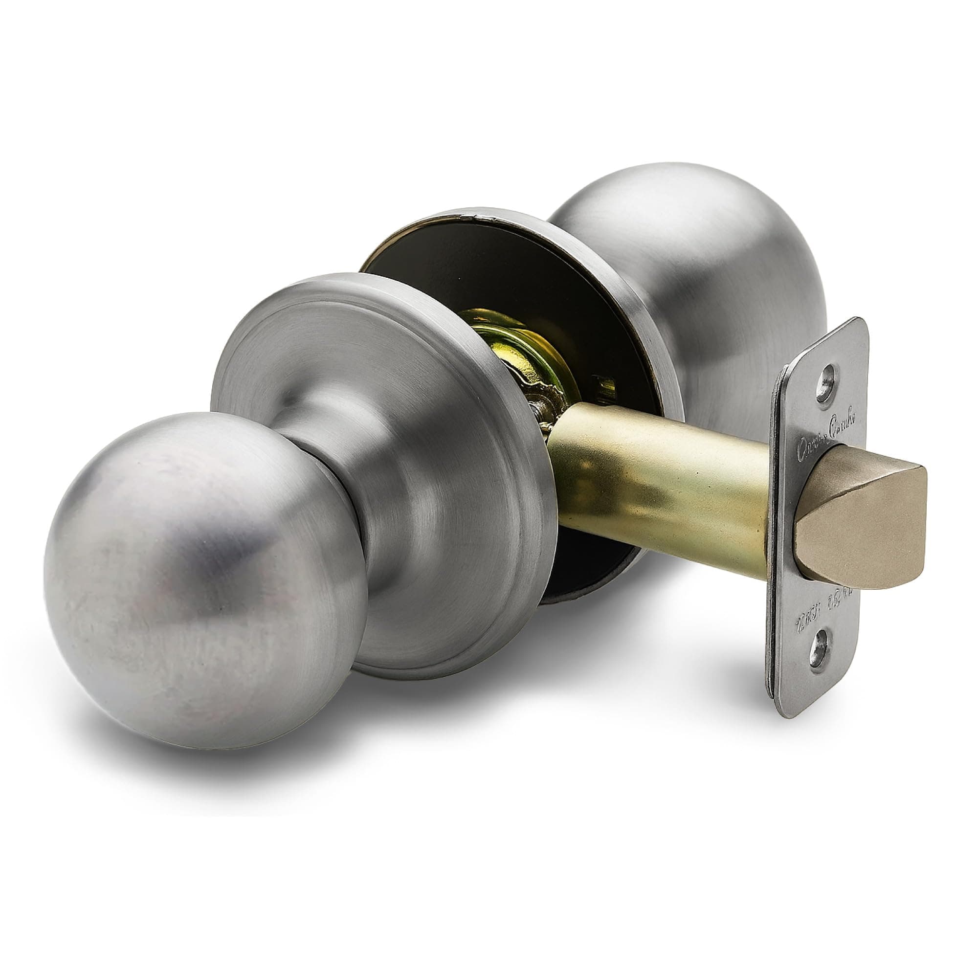 Copper Creek BK2020SS Ball Door Knob, Passage Function, 1 Pack, in Satin Stainless