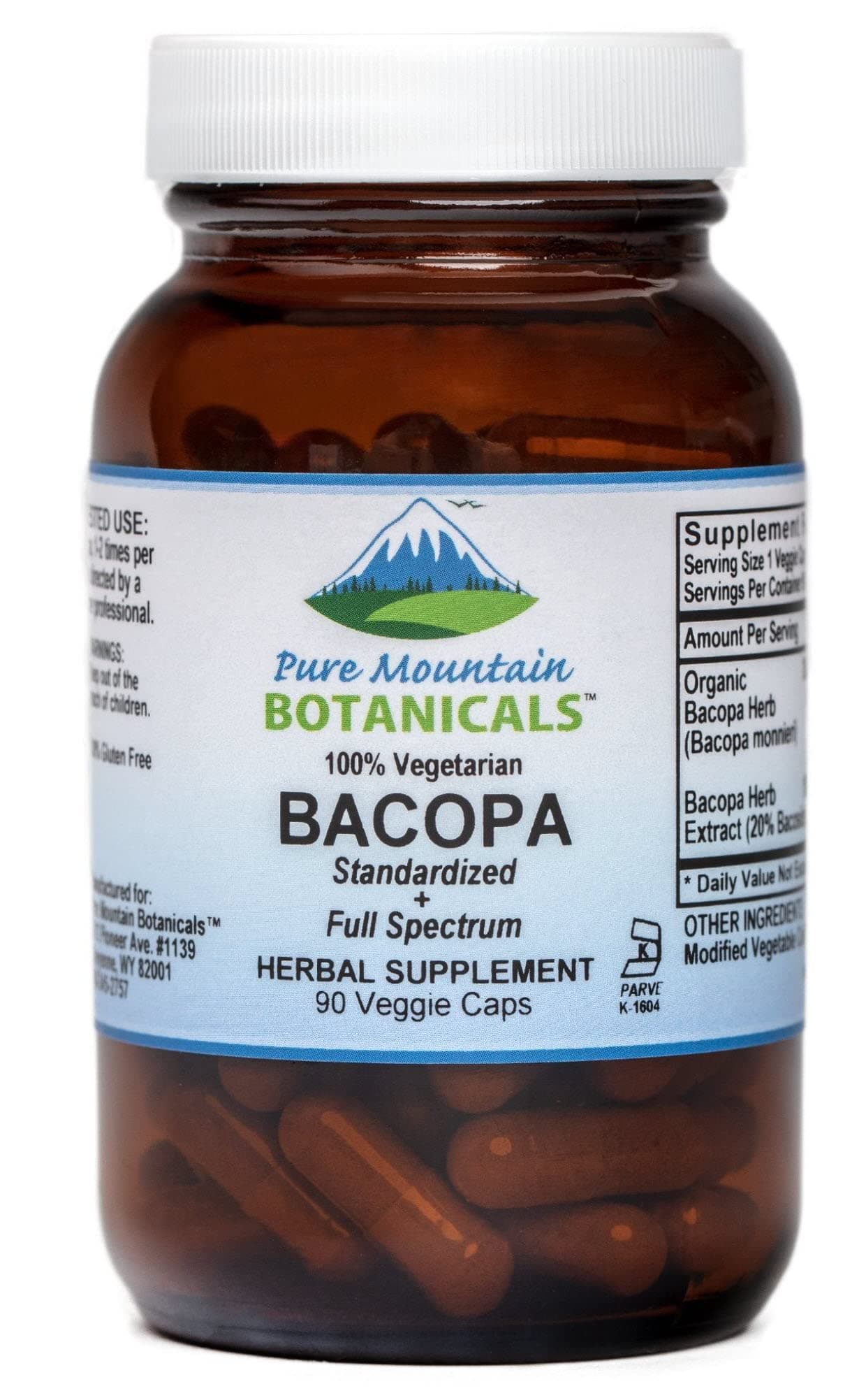Bacopa Monnieri Capsules - Vegan Caps with Organic Bacopa & Standardized Bacopa Extract Supplement