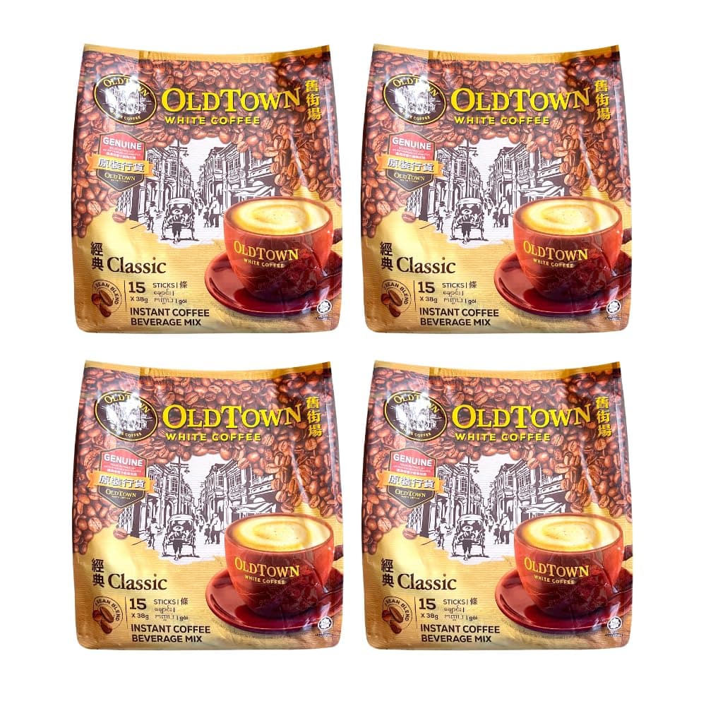 Old Town White Coffee 3-in-1 Classic (60 Sticks) 4 Pack Extra Sachets