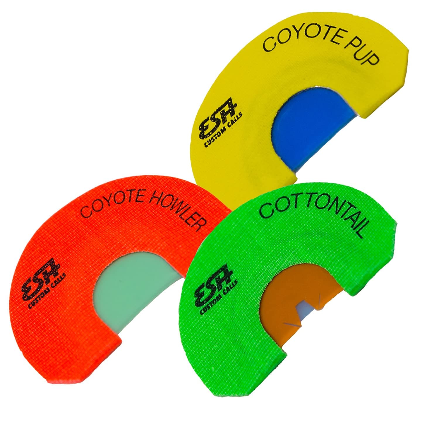 ESH Mouth Coyote Call Combo Pack – Set of 3 Realistic Predator Calls for Hunting - Coyote Pup, Coyote Howler, and Cottontail Diaphragm Calls