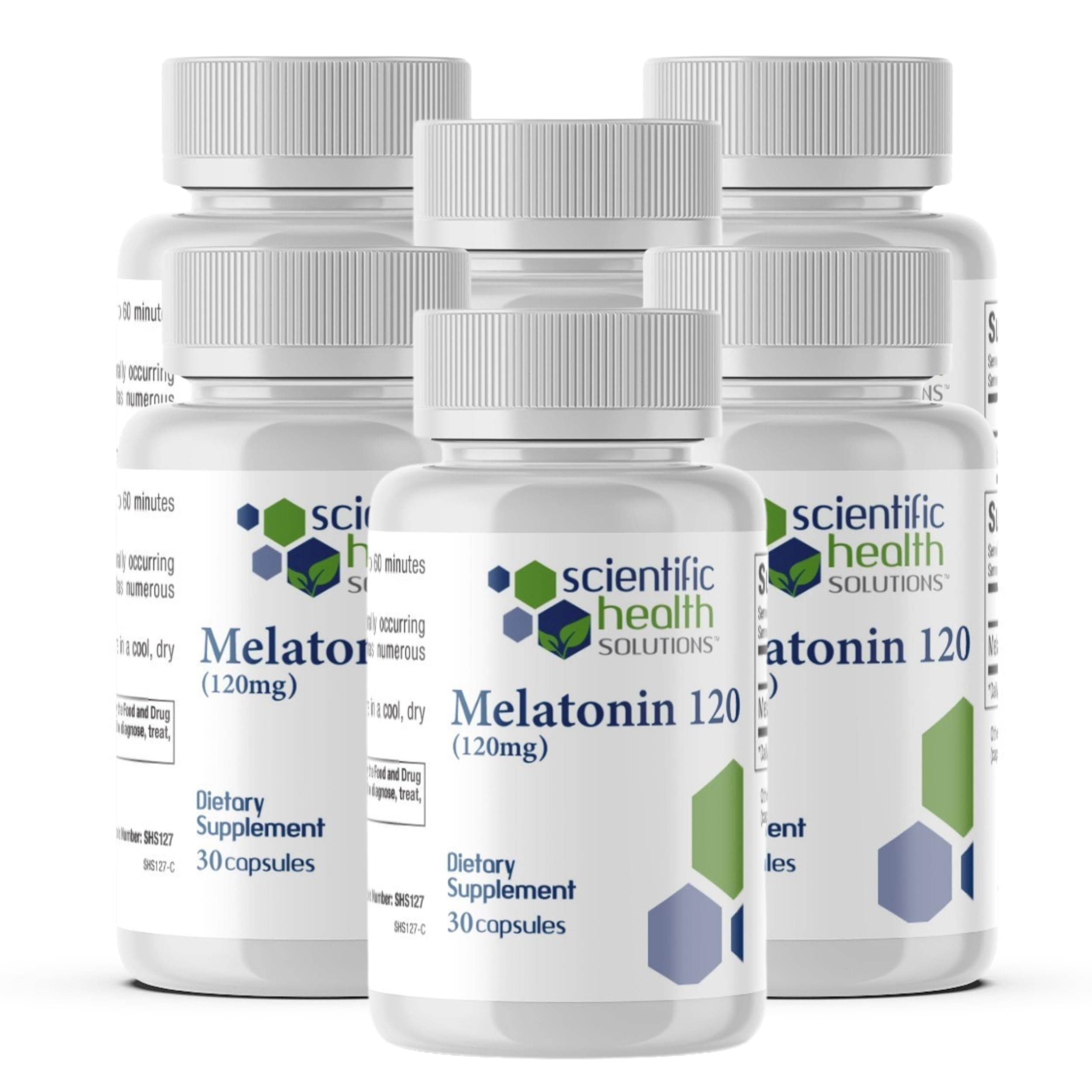 Melatonin 120mg | Single-Dose Melatonin in Easy-to-Swallow Capsules | Vegan, Non-GMO & Gluten-Free | US-Made Extra Strength Melatonins (6-Pack)