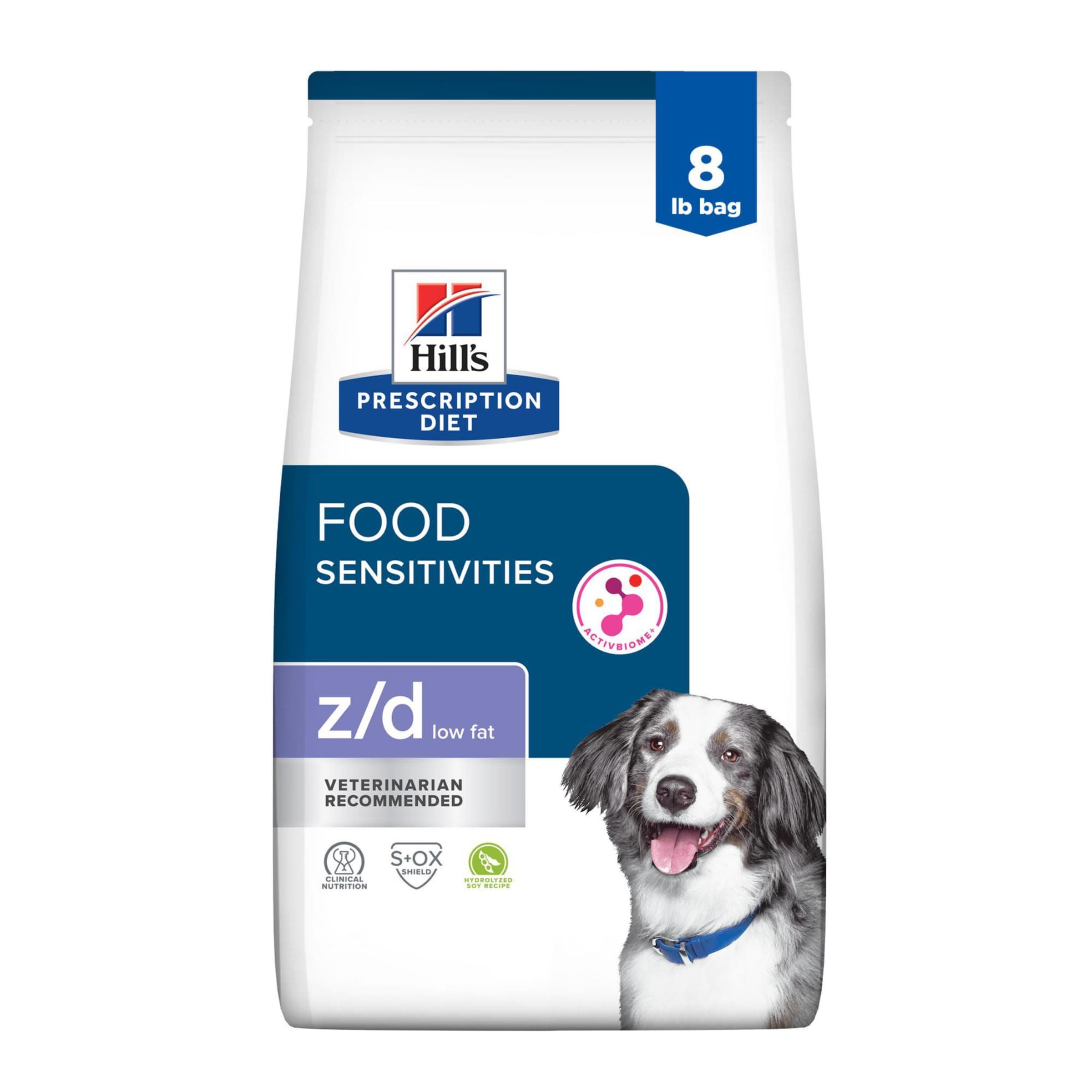 z/d Low Fat Food Sensitivities Dry Dog Food, Hydrolyzed Soy, 8 lb. Bag