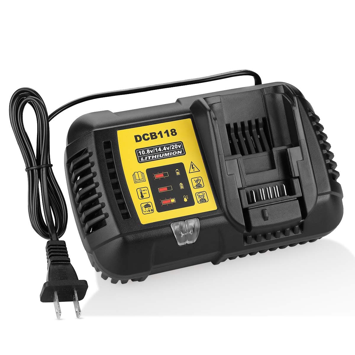 YABELLE 4.5A DCB118 DCB112 Lithium-Ion Replacement Fast charger 12V MAX and 20V MAX for Dewalt DCB205 DCB206 DCB203BT DCB204BT DCB127 DCB101 DCB102 Dewalt 20v Battery Charger
