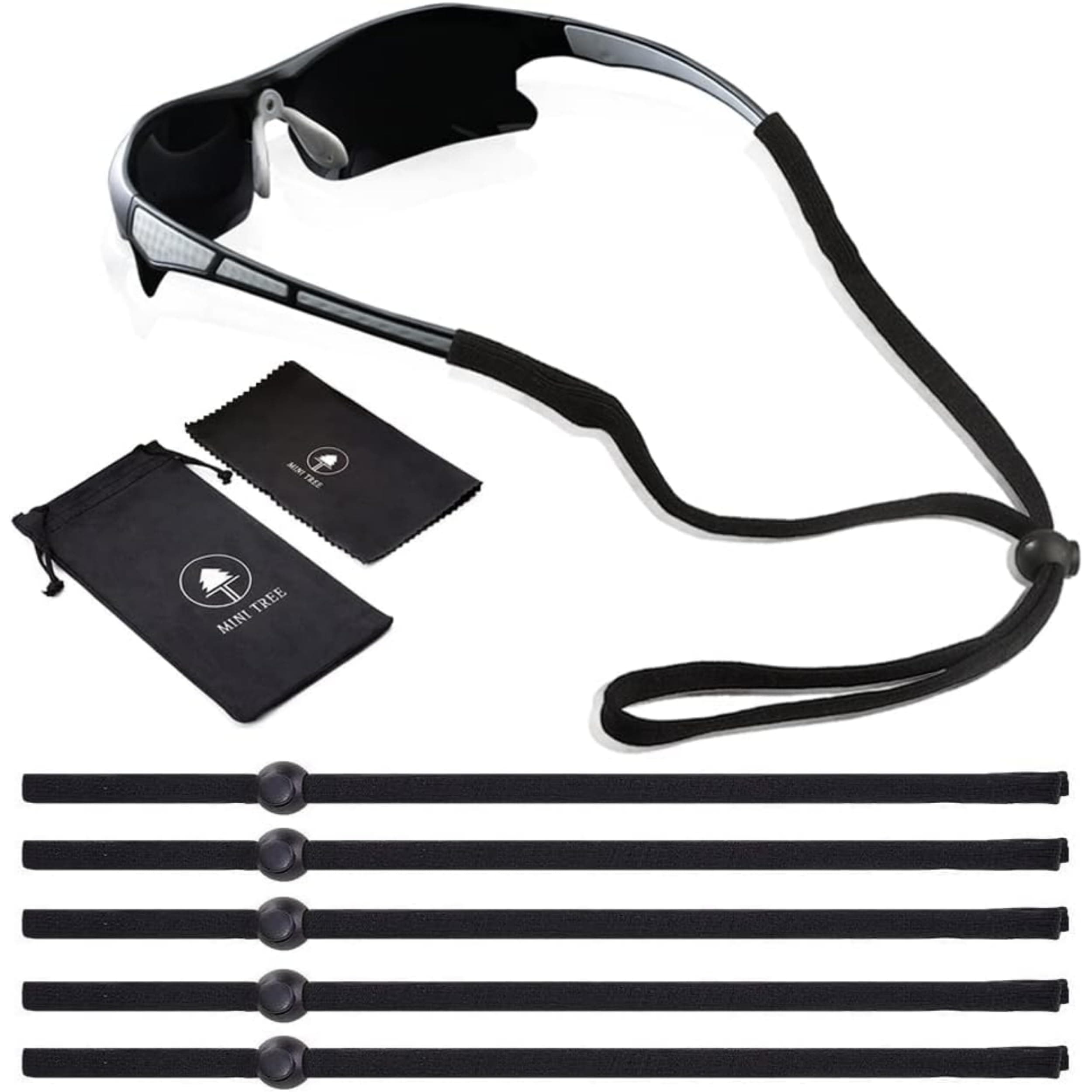 5 PCS Sports Eyeglass Strap Sunglasses Lanyard Adjustable Non-Slip Eyewear Retainer Glass Cord for Running Camping Reading Outdoor