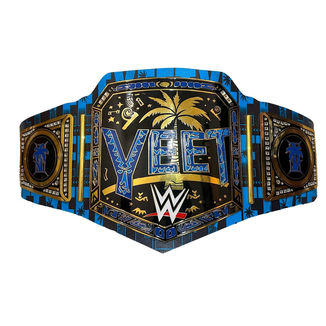 New Jey Uso Yeet Championship Title Belt – Undisputed Championship Replica Belt 2MM - Easy Wear Adjustable 4MM Leather Strap - Adult Size