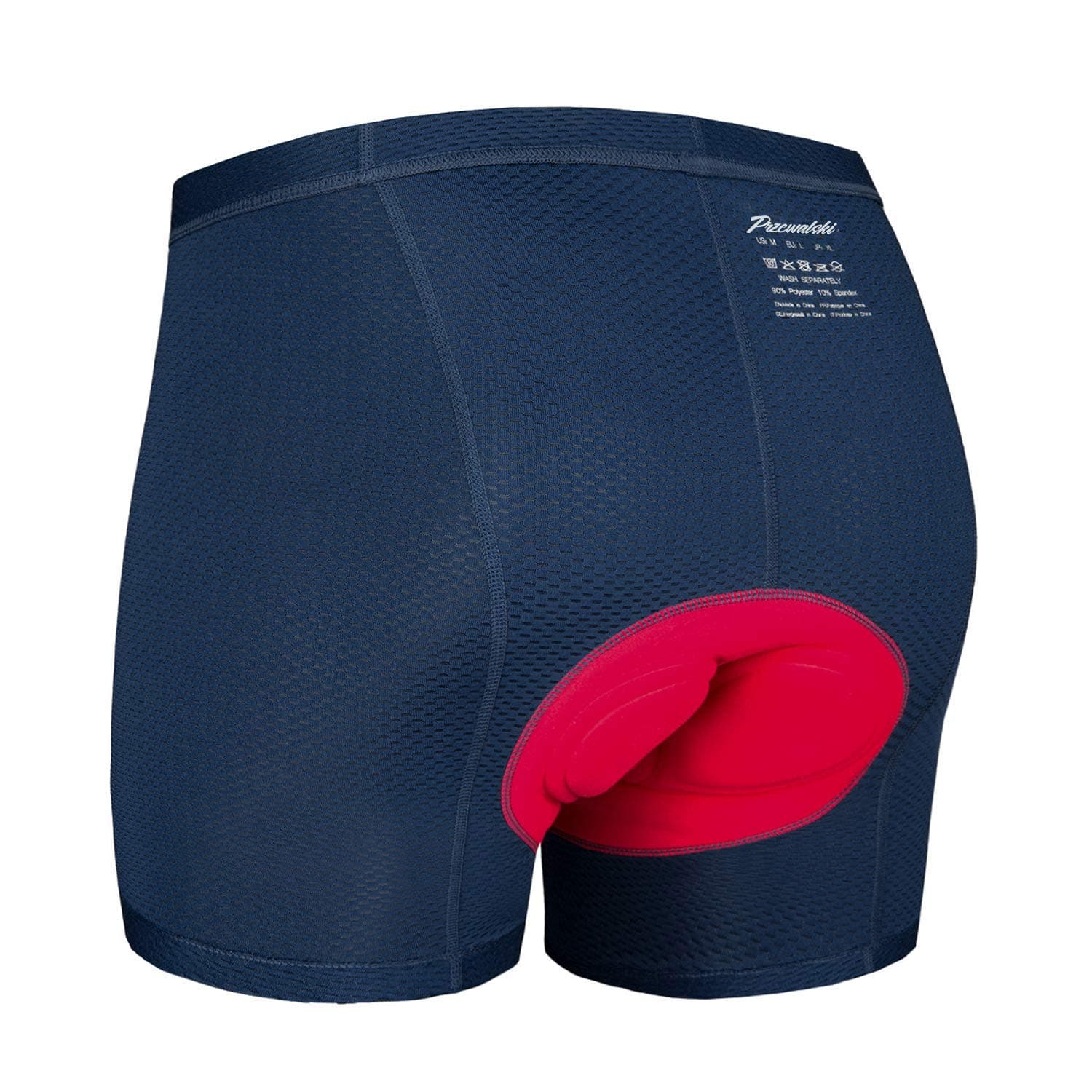 Przewalski Men's 3D Padded Cycling Underwear Shorts - Bicycle MTB Underpants with Mesh, Breathable, Lightweight Blue