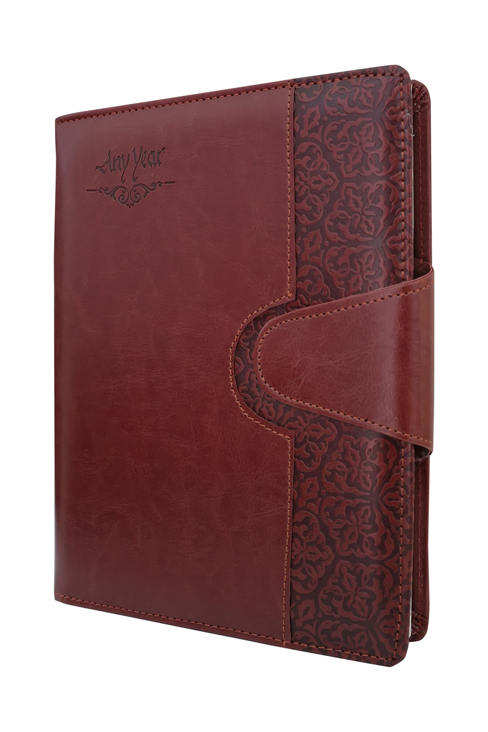 Erminio Palamino Stylish Cover Any Year Edition 365 Days Executive Diary with Magnetic Flap | Elegant Executive Diaries/Notebook | B5 Size 9.5 x 7.2 inches, Included Pen, Brown