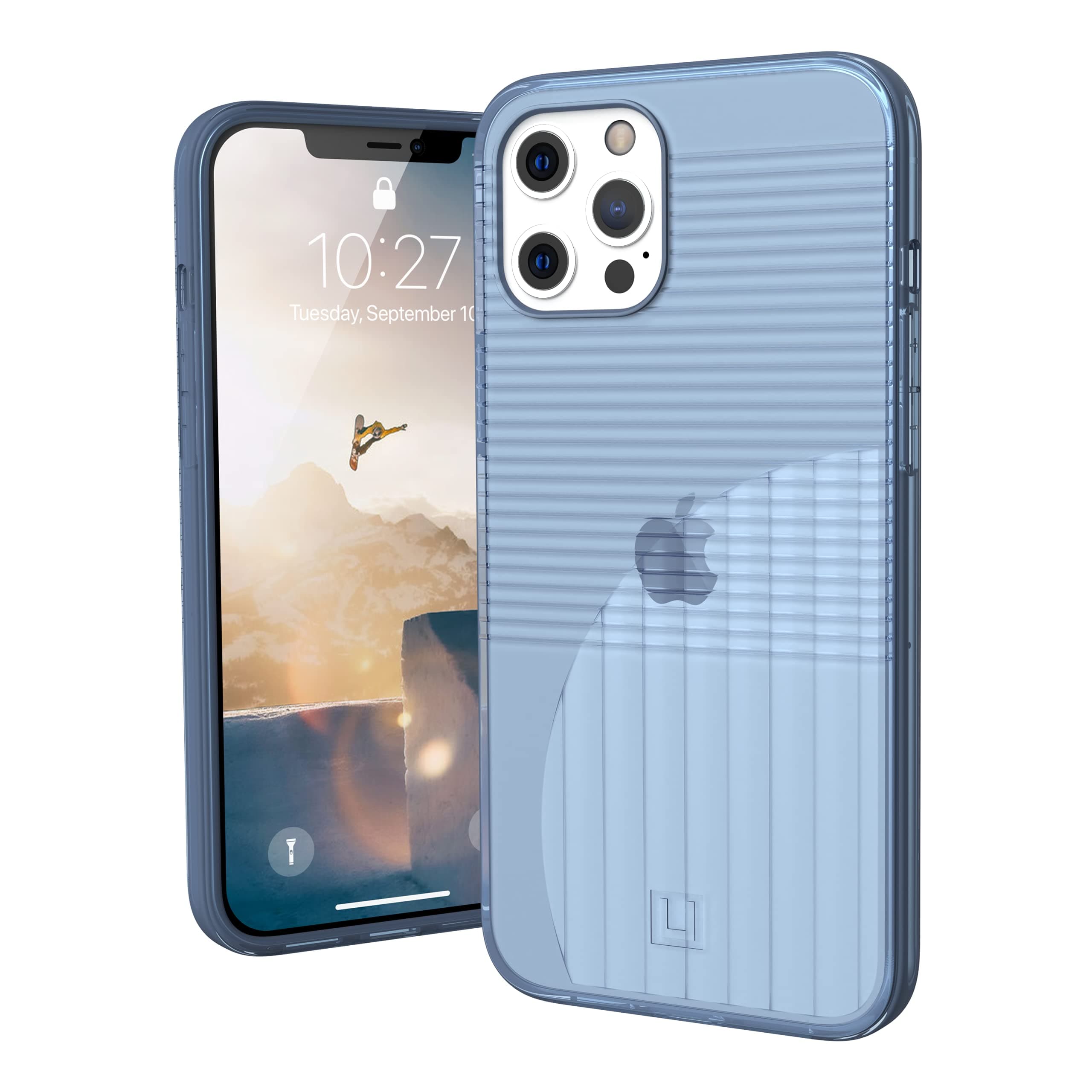 Urban Armor GearU by UAG [U] Aurora Protective Case for Apple iPhone 12 Pro Max - [Soft Frame & Hard Back Cover, MagSafe/Wireless Charging Compatible, 2.4 m Drop Protection] - Soft Blue (Transparent)