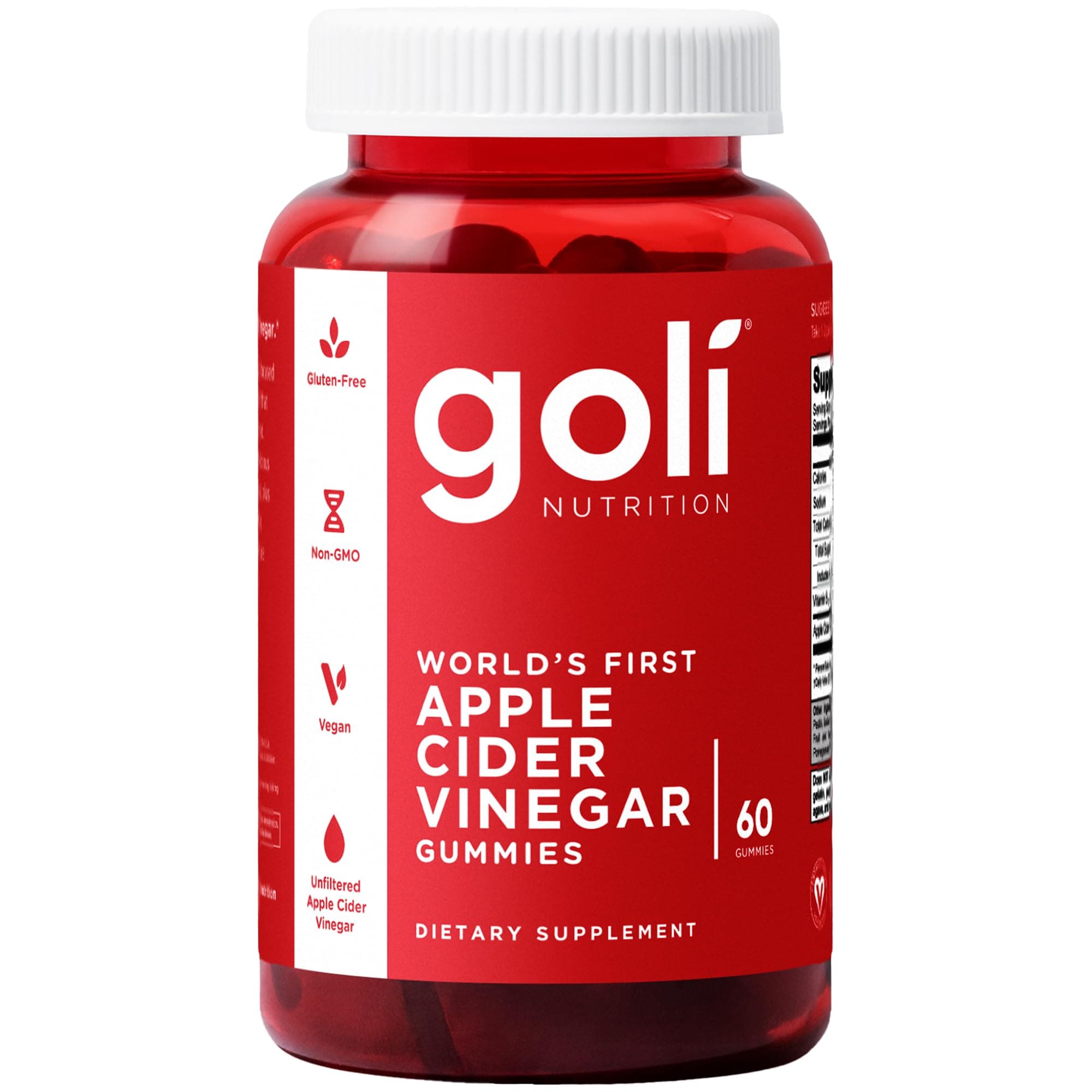 Goli Nutrition World's First Apple Cider Vinegar (Apple Cider Vinegar), 60 Tablets