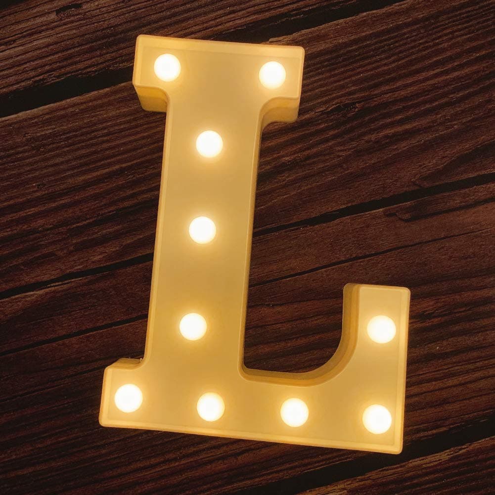 MUMUXI 5W LED Marquee Letter Lights, Warm White, L Shape