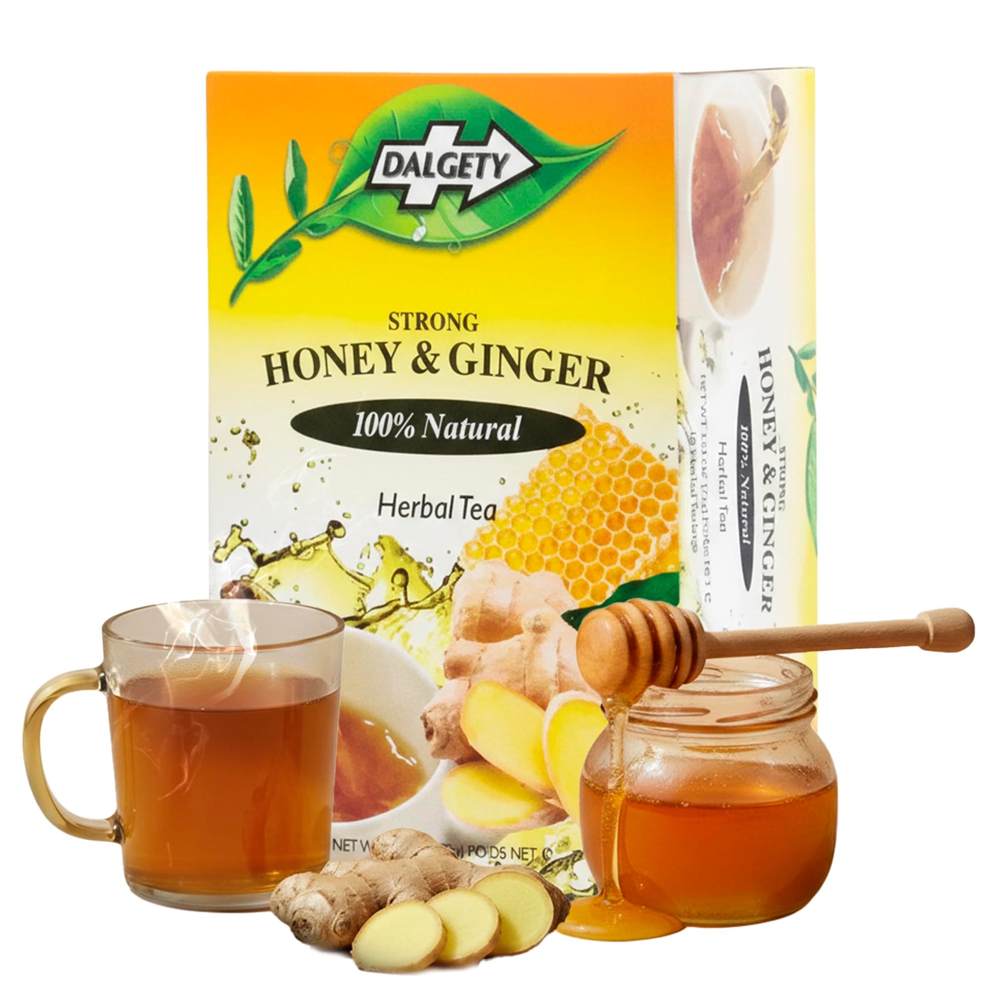 Strong Honey and Ginger Herbal Infusion 72g Cartons 100% Natural, Caffeine Free Tea; Delicious and Packed with Unique Health Benefits (3 Pack - Total 54 Teabags)
