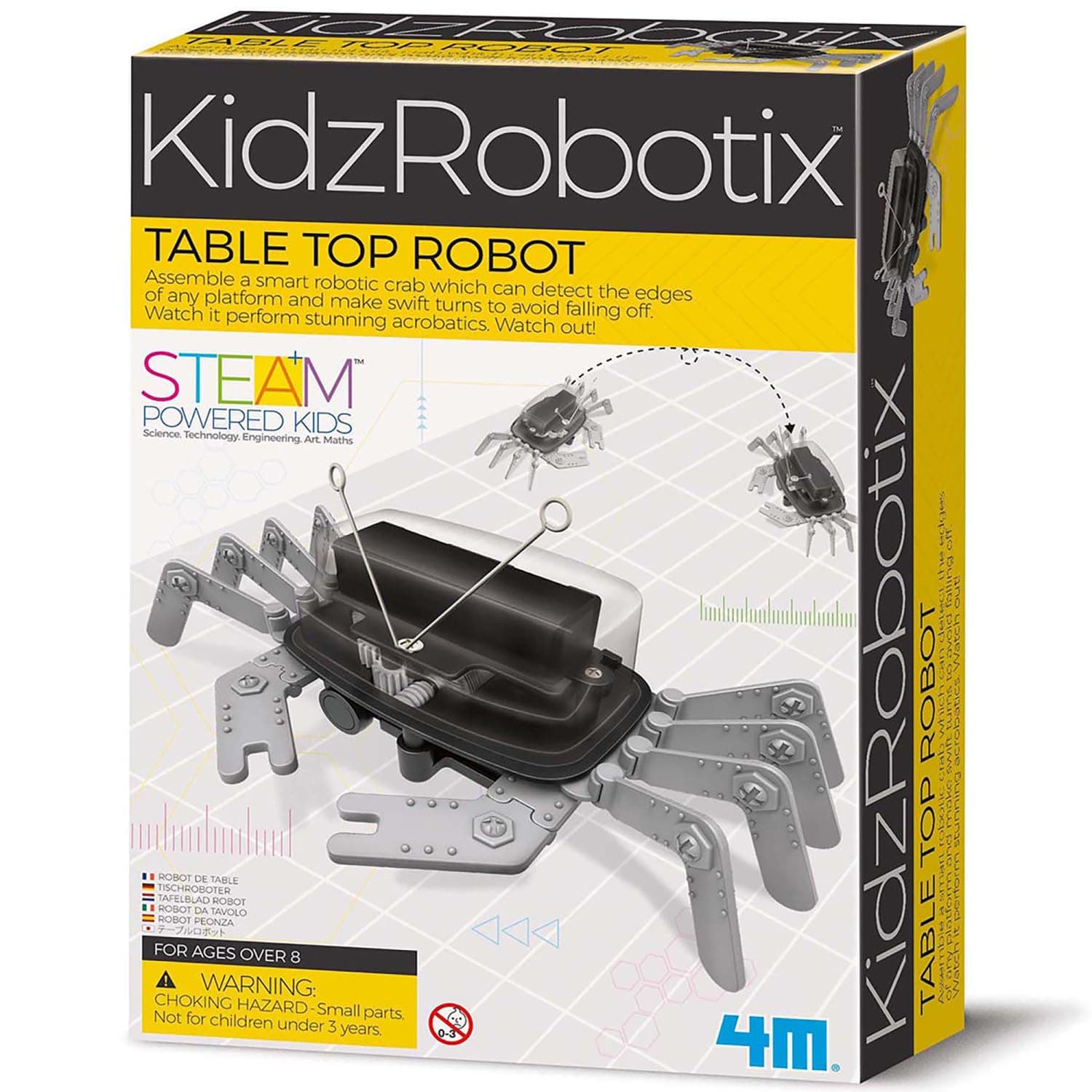 4M 5576 Table Top Robot - DIY Robotics Stem Toys, Engineering Edge Detector Gift for Kids & Teens, Boys & Girls (Packaging May Vary)