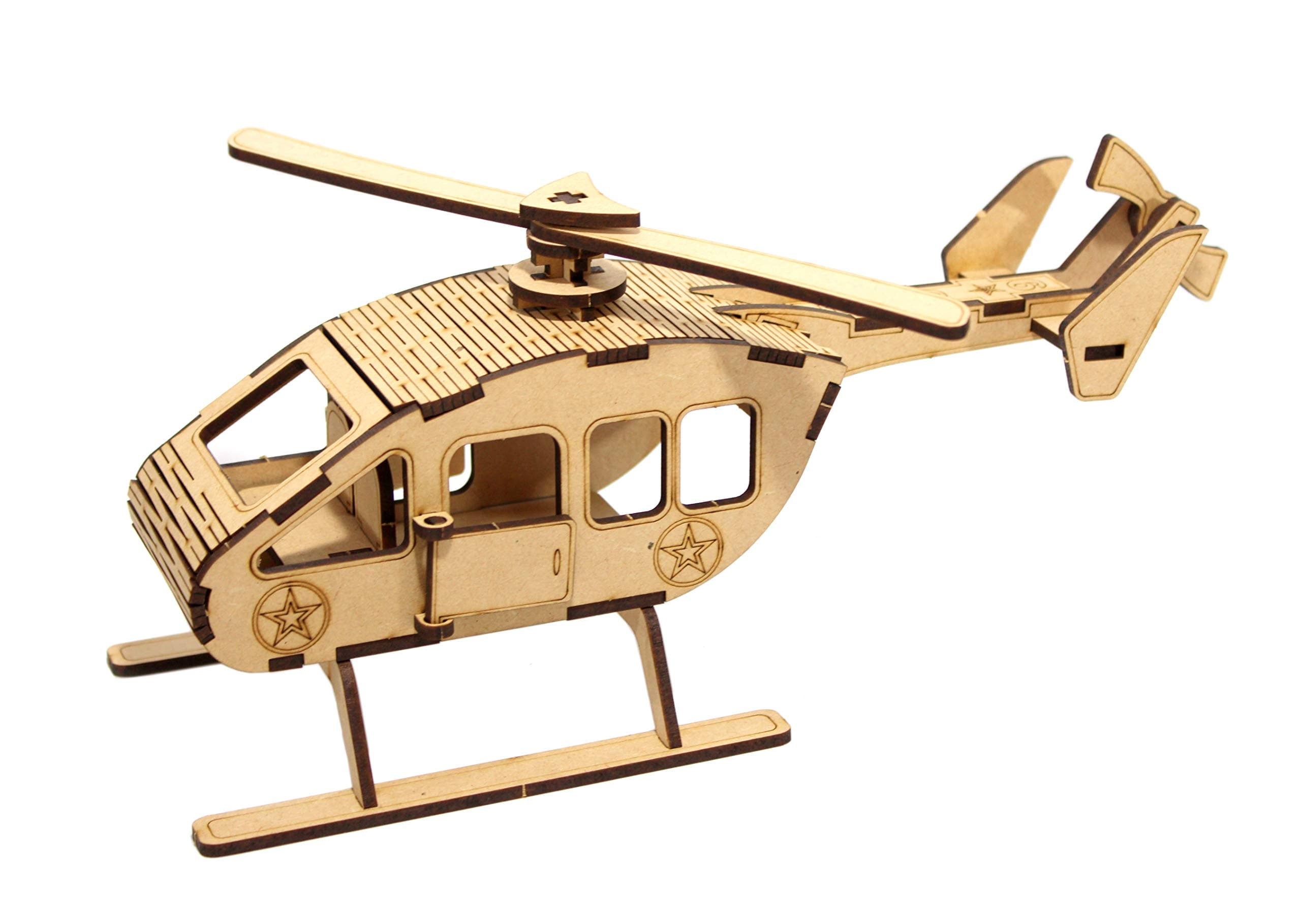 StonKraft Helicopter 3D Puzzle for 14 Years and Up, Brown