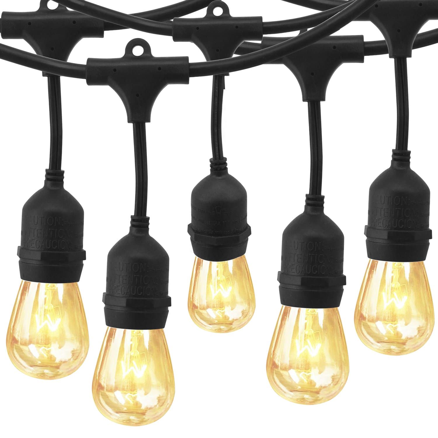 Outside Lights for Patio 48FT Edison Lights Outdoor String - UL Listed Heavy-Duty Patio Lights Waterproof Outside Café Market Patio Lights for Bistro Garden Porch Backyard Light