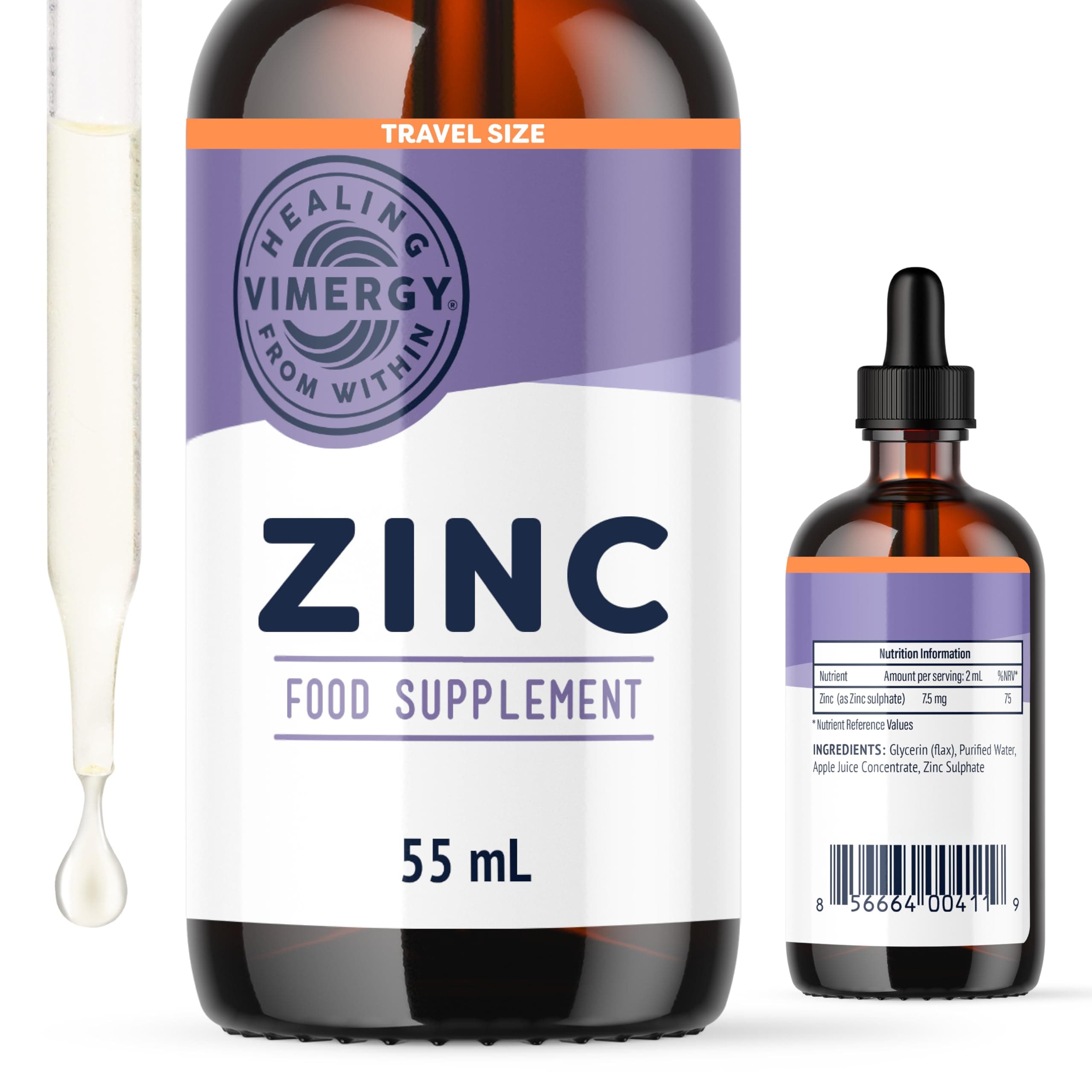 Liquid Zinc - Trial Size | Supports Immune Health & Metabolism | Alcohol-Free Zinc Sulfate | Antioxidant | Non-GMO, Gluten-Free, Vegan, Paleo, Kosher
