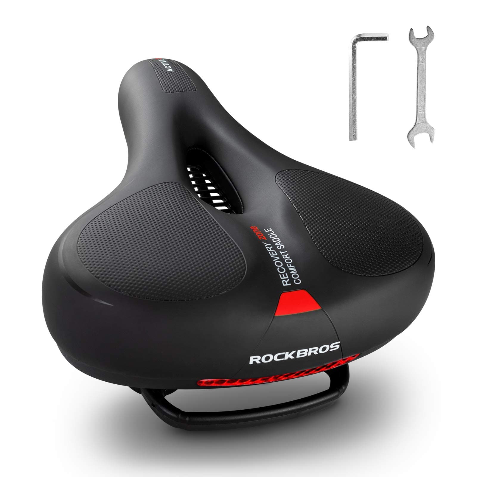 Bike Seat Cushion for Men Women with Dual Shock Absorbing Ball Memory Foam - Ergonomic Bike Saddle, Handle for Easy Transport Soft Wide Waterproof Exercise Bicycle Seat for Peloton, Road Bike