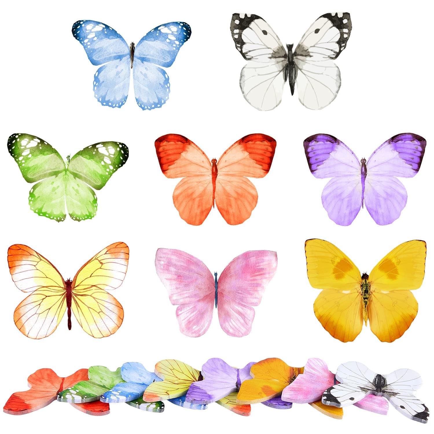 Leinuosen 240 Sheets Cute Sticky Notes Butterfly Shaped Colored to Do List Sticky Colored Self Pad Notes for School Office Supplies, 8 Styles