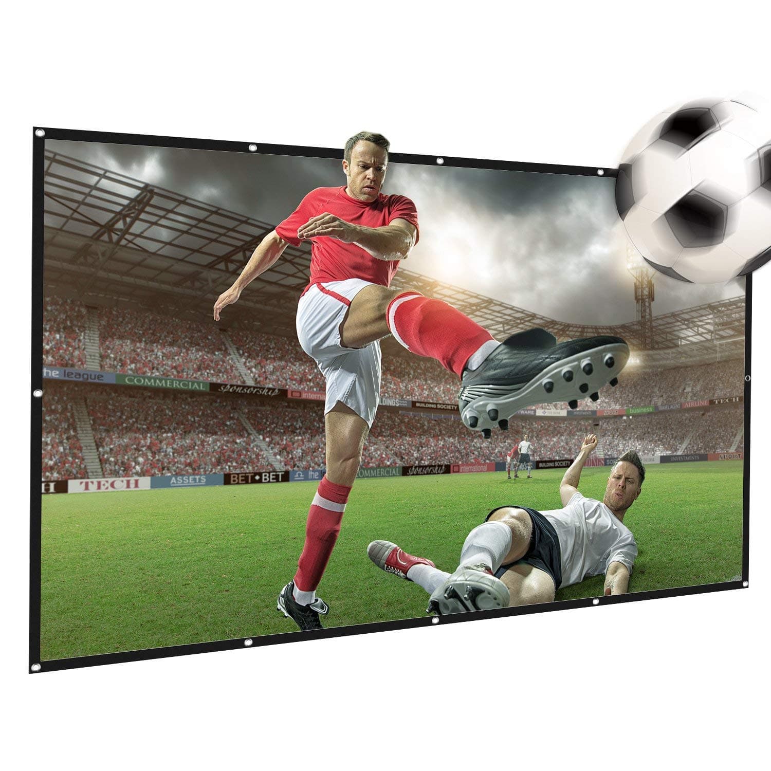 120 inch Projection Screen, Foldable Portable Projector Movies Screen, 16:9 HD Anti-Crease, Perfect Suit for Home Cinema Theater, Outdoor & Indoor Support Double Sided Projection, 2 lbs Only