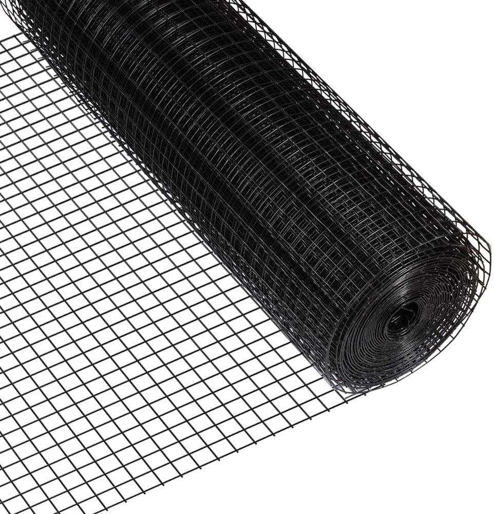 Fencer Wire 16 Gauge Black Vinyl Coated Welded Wire Mesh Size 1 inch by 1 inch (d. 4ft. x 50ft.)