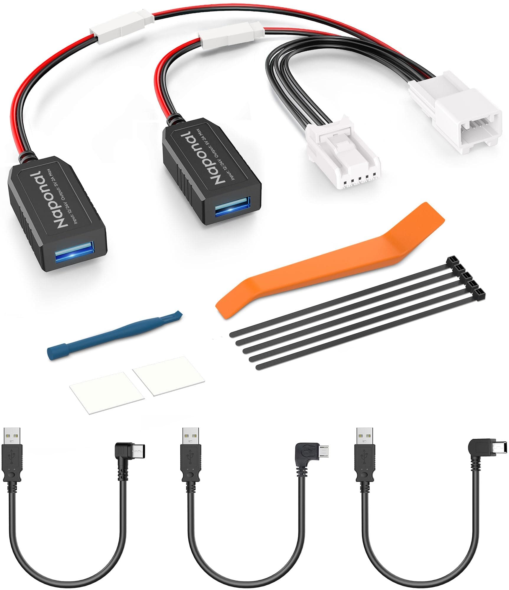 GPS Dash Cam Power Adapter, (5Pin Type E Connector) Mirror Camera Radar Charger Station GPS Dashcam Charger Cable for Select Subaru Forester, Ascent and More with Auto-dimming Rearview Mirror