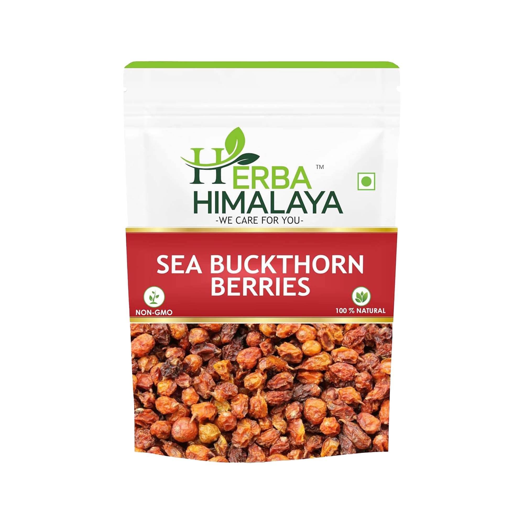 Herba Himalayan Sea Buckthorn Berry 100g Natural Dried Superfruit Rich in Omega Fatty Acids with Vitamin C and E Perfect for Snacking Smoothies and Healthy Recipes