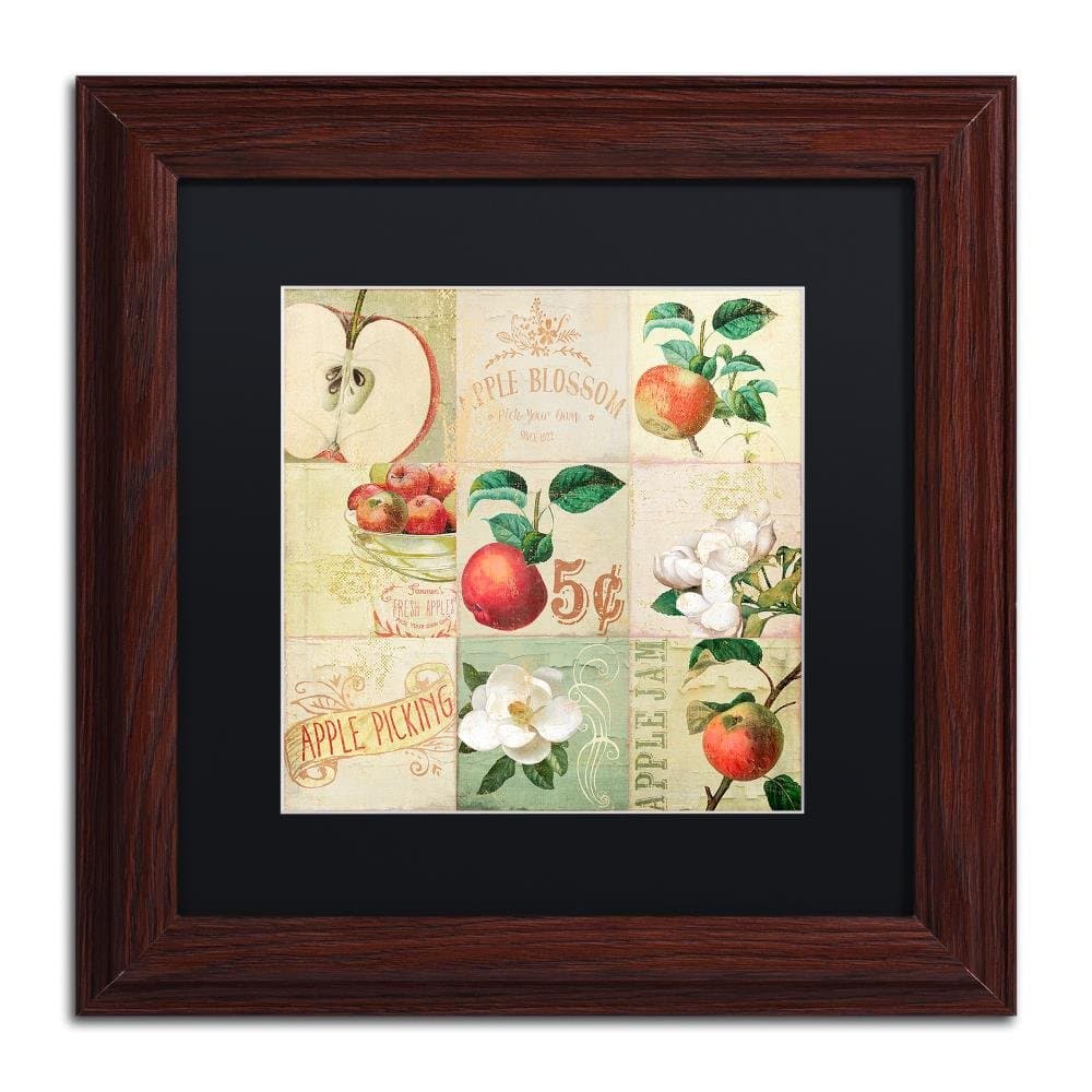 Apple Blossoms IV by Color Bakery, Black Matte, Wood Frame 11x11-Inch