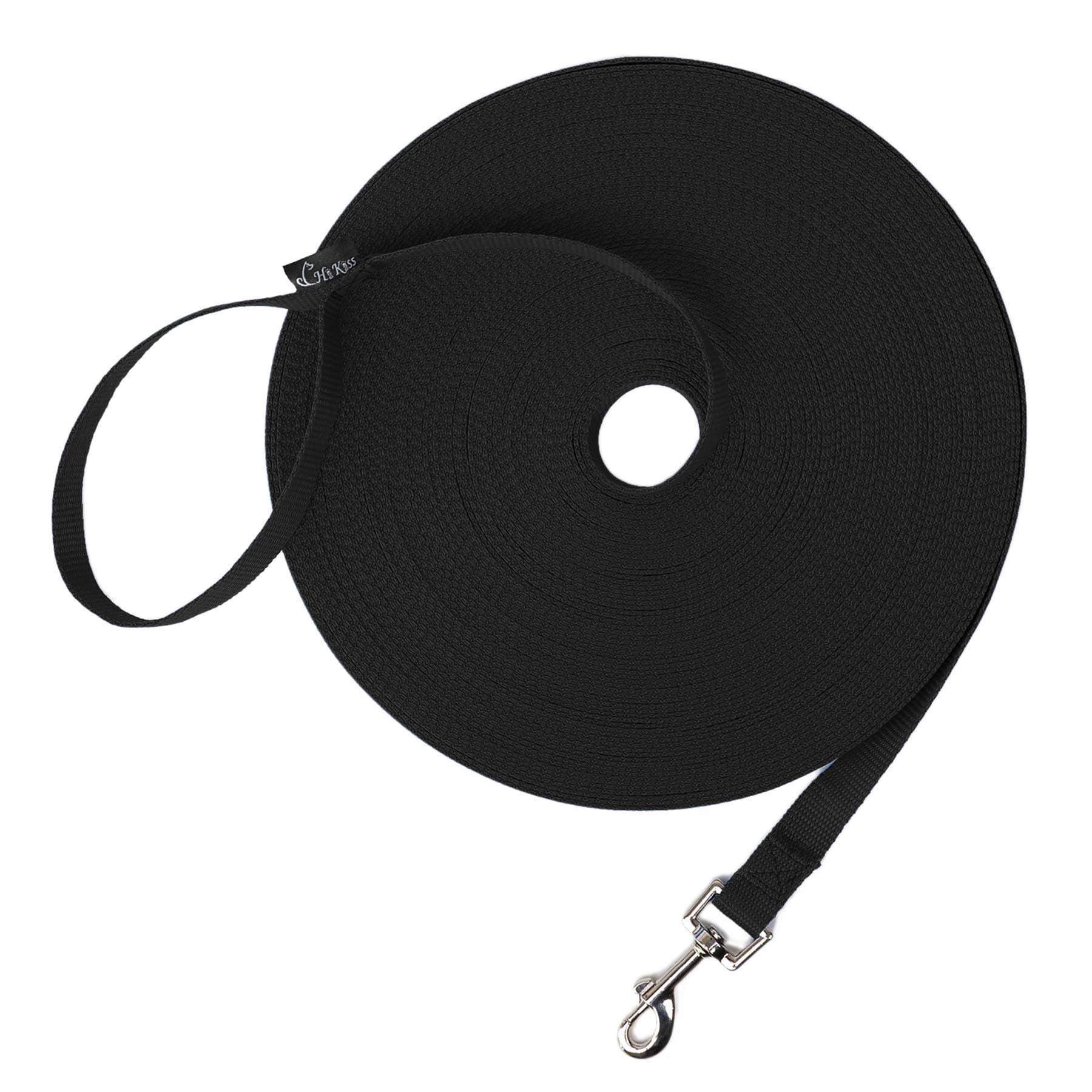 Dog/Puppy Obedience Recall Training Agility Lead/ Leash - 15ft 20ft 30ft 50ft 100ft - Great for Play, Camping, or Backyard - Black