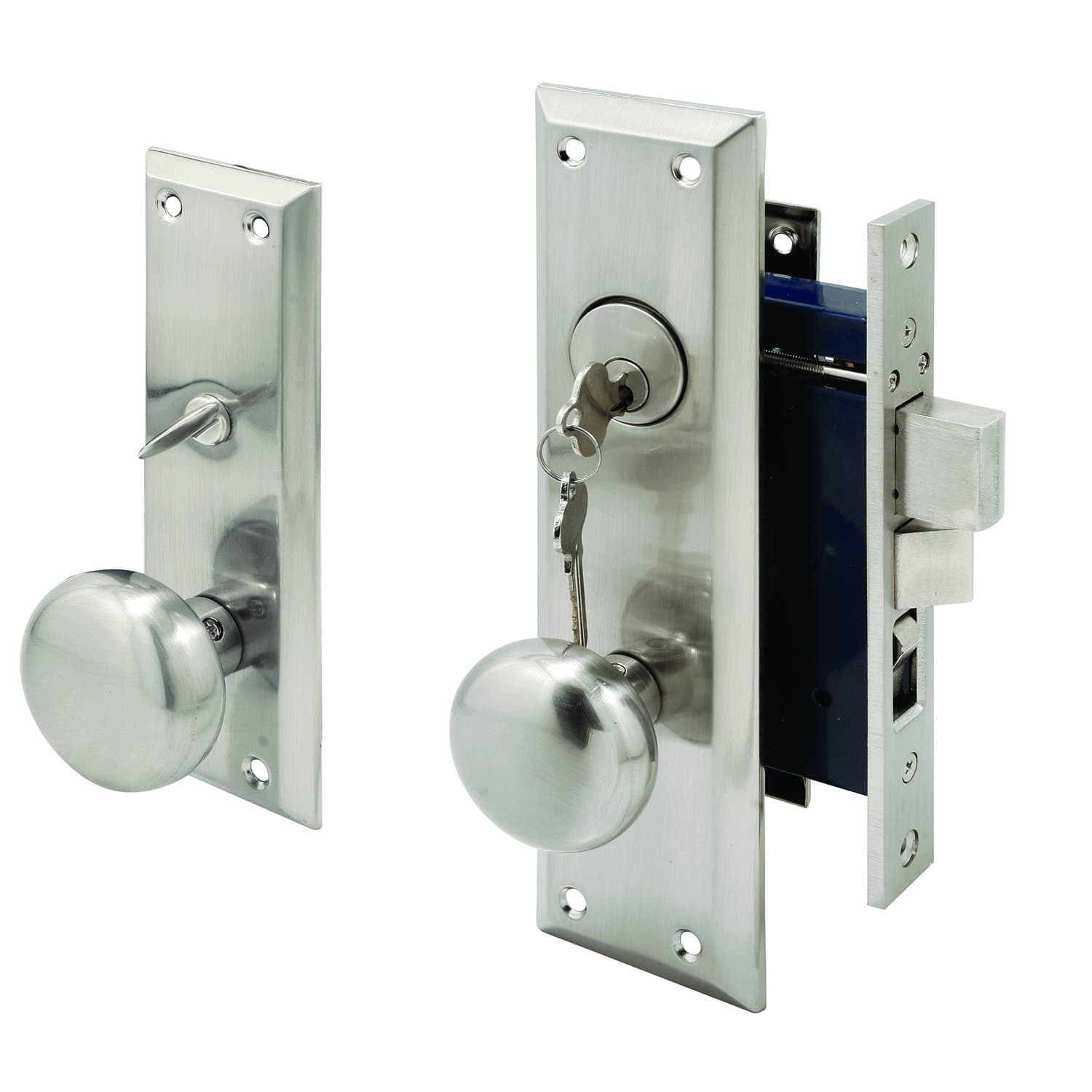 SE 27590 Mortise Lock Set, Satin Nickel, Left Hand, 2-1/2 In. Backset, Surface (Single Pack)