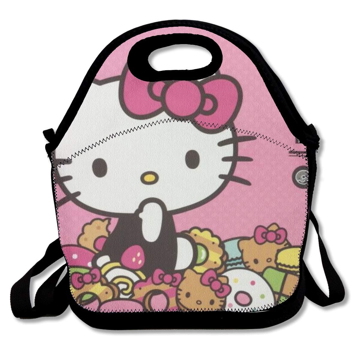 LIUYAN Personalized Lunch Bags Hello Kitty Cafe Tote Bags for School Cooler Picnic