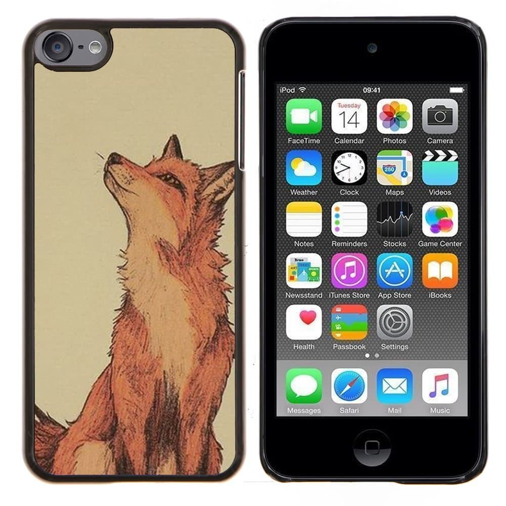 Dragon Case - FOR Apple iPod Touch 6 6th Generation - red fox clever vignette yellow cute - Design Hard Plastic Protective Case Slim Fit Cover