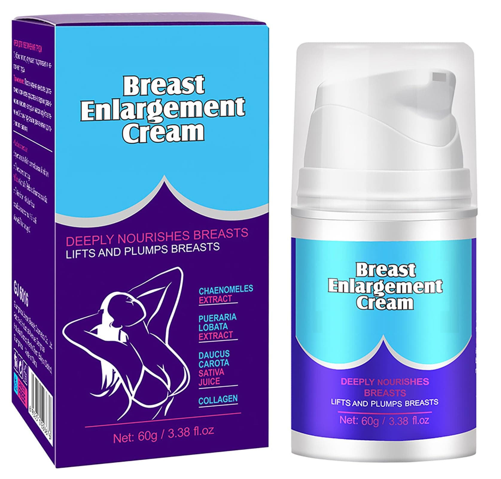 Yakitoko Breast Enhancement Cream, Gentle Breast Enlargement Cream for Breast Growth & Bigger Breast, Natural Formula to Lift, Plumps & Tighten Breast for All Skin Types, 60g(1pcs), Purple