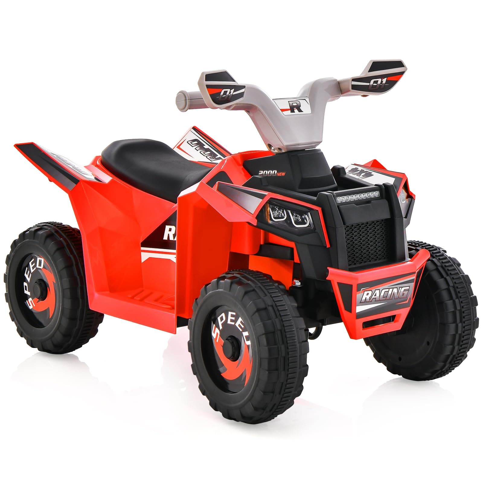 HONEY JOY Ride On ATV, 6V Battery Powered Toddler Ride On Toy, Electric Vehicle for Kids, Forward/Backward, Foot Pedal, 4 Wheeler Quad Car, Gift for Boys and Girls (Red)