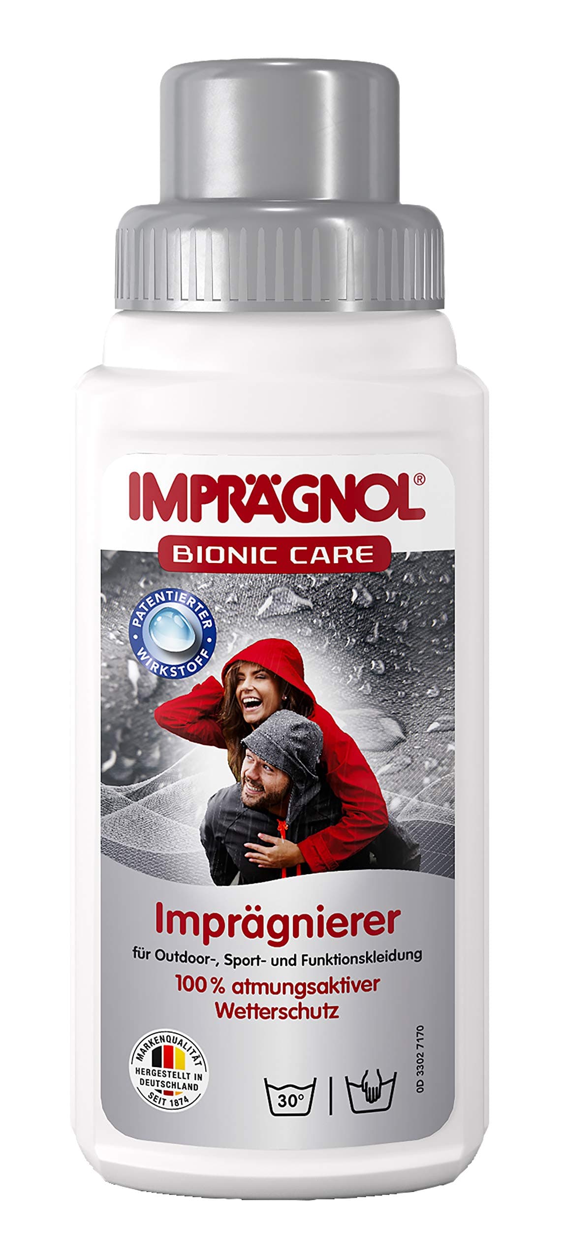 IMPRÄGNOL Bionic Care Waterproofer 250 ml: Cleanliness and Protection for All Weather Conditions – Ideal Clothing Protection for Outdoors, Sports and Functional Clothing, PFC-Free