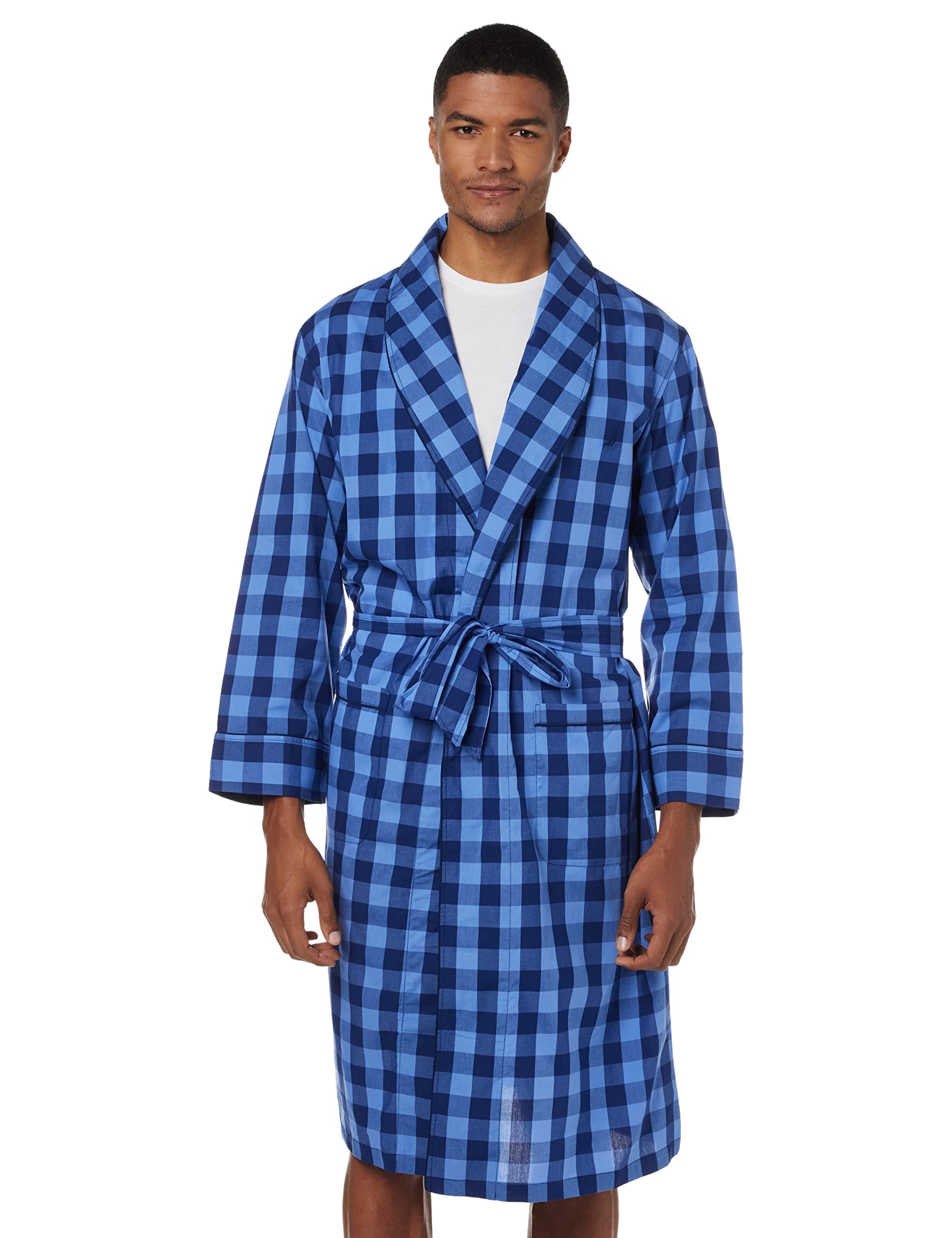 Men's Long Sleeve Lightweight Cotton Woven Robe, Color, Size