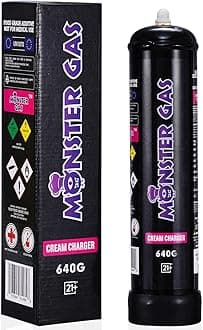 Whipped Cream Charger Nitrous Oxide Tank 1.1L N2O Whip Cream Charger 640g, 1 Pack